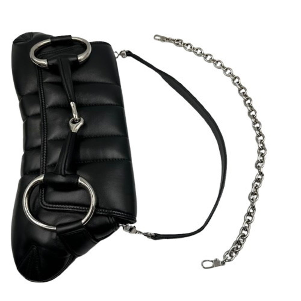 Gucci Horsebit Black Leather Shoulder Bag (Pre-Owned)