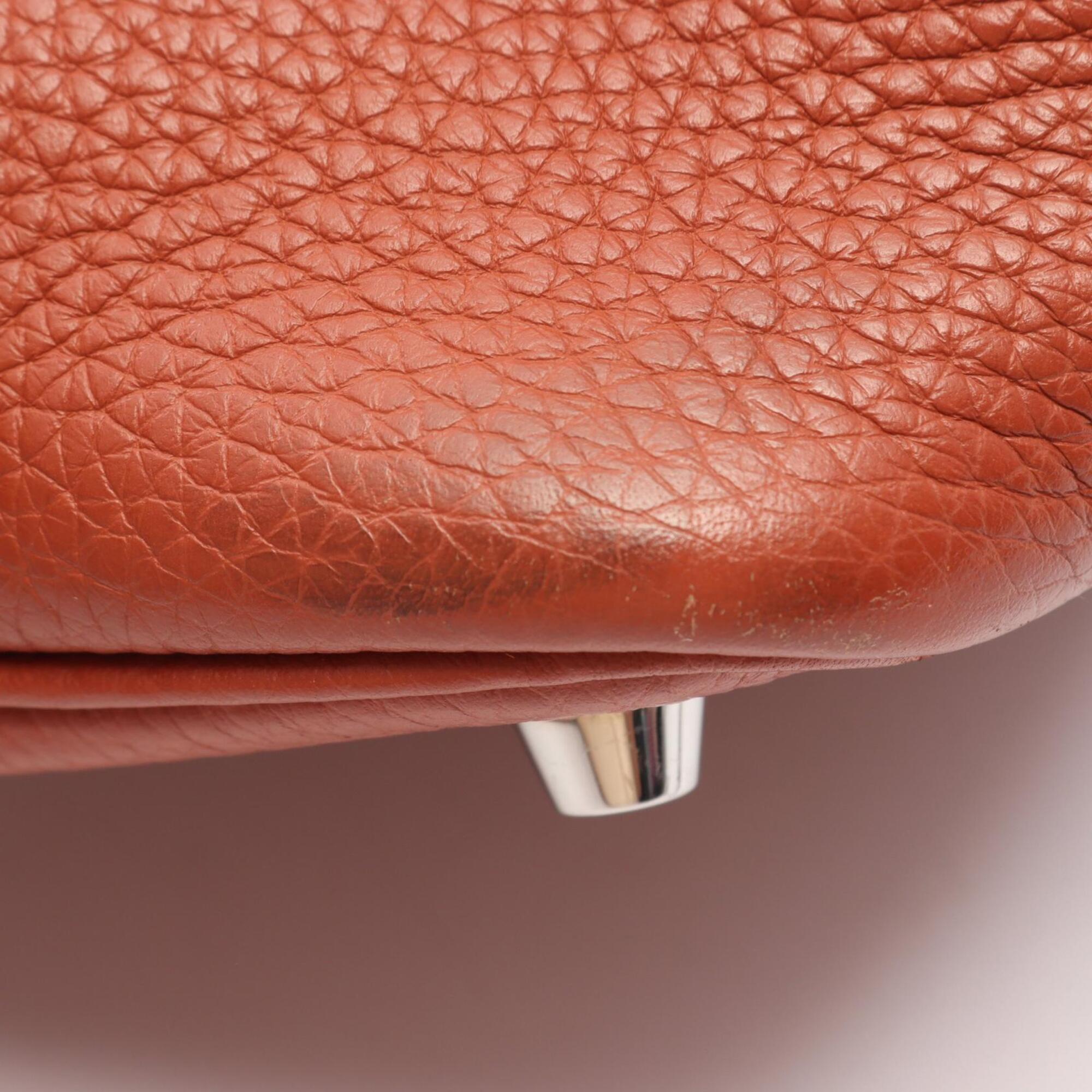 Hermes Brown Yellow Taurillon Clemence Leather Leather Swift Leather Handbag (Pre-Owned)