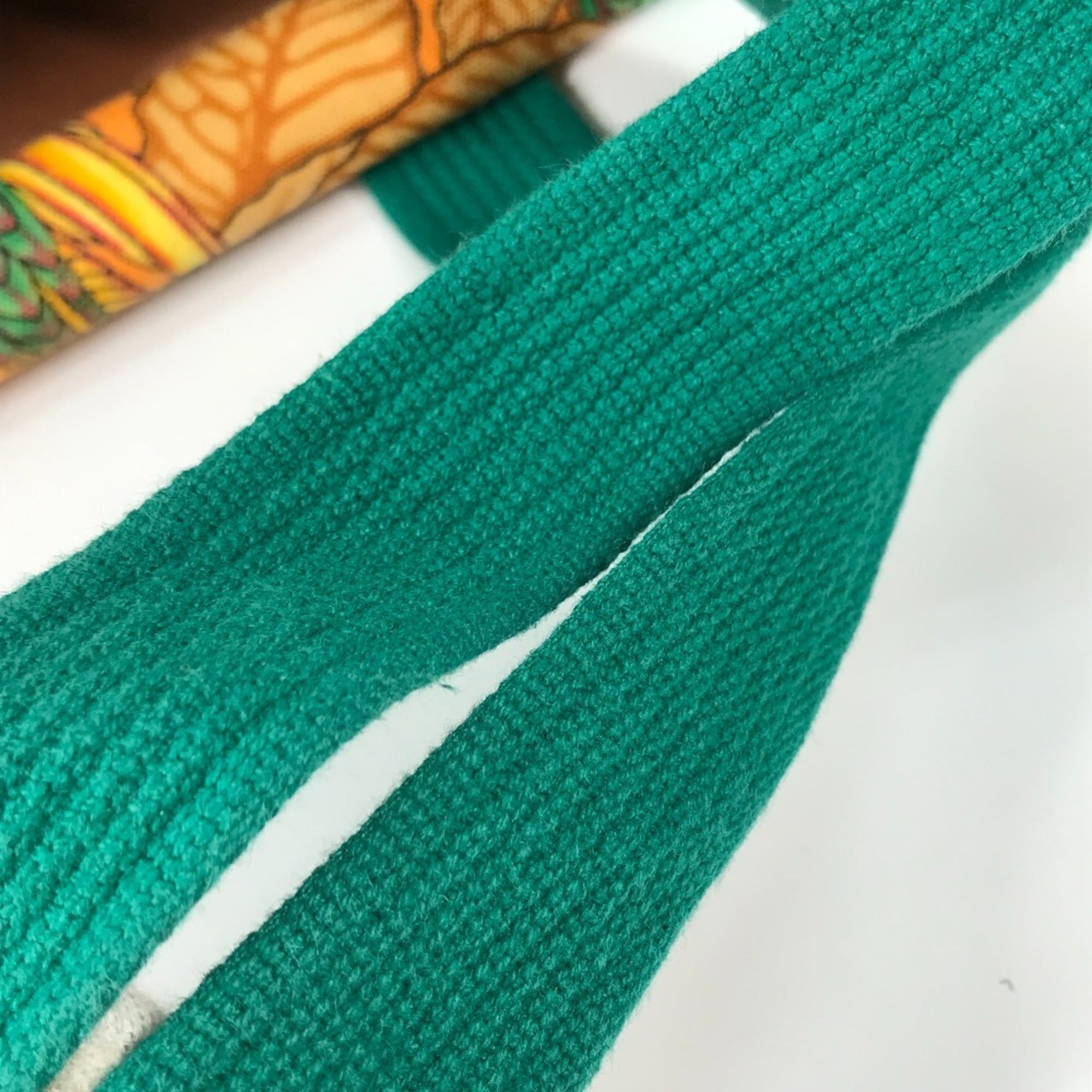 Hermes Green Orange Canvas Shoulder Bag Tote Bag (Pre-Owned)