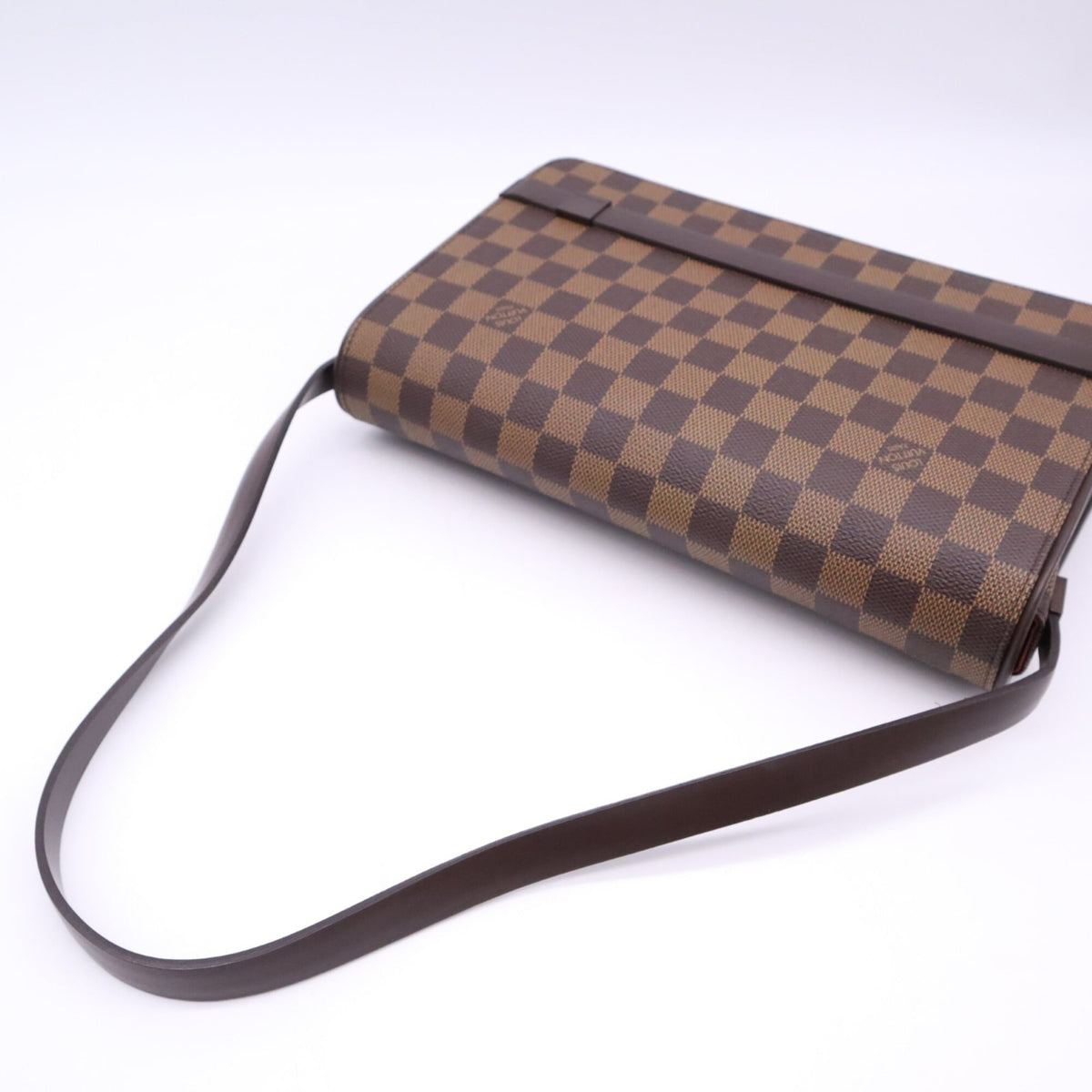 Louis Vuitton Damier Beige Brown Coated Canvas Leather Shoulder Bag (Pre-Owned)
