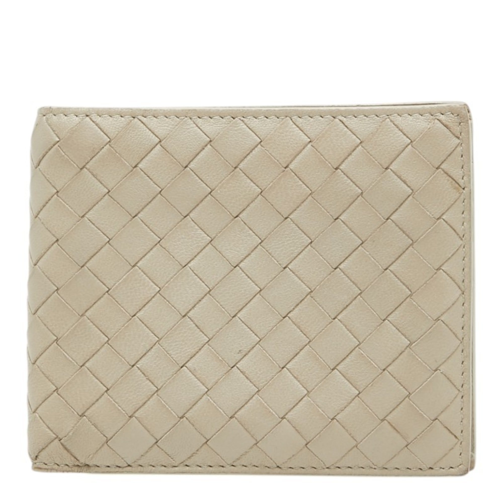 Bottega Veneta Beige Leather Wallet (Bi-Fold) (Pre-Owned)