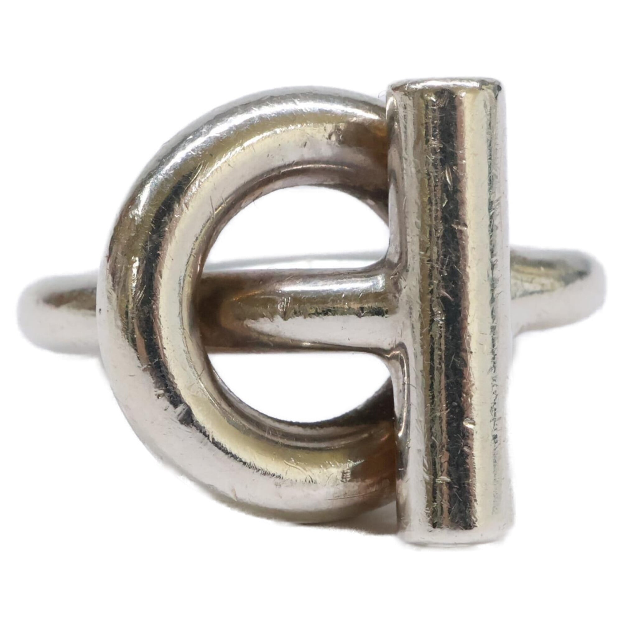 Hermes Silver Silver 925 Band Ring (Pre-Owned)