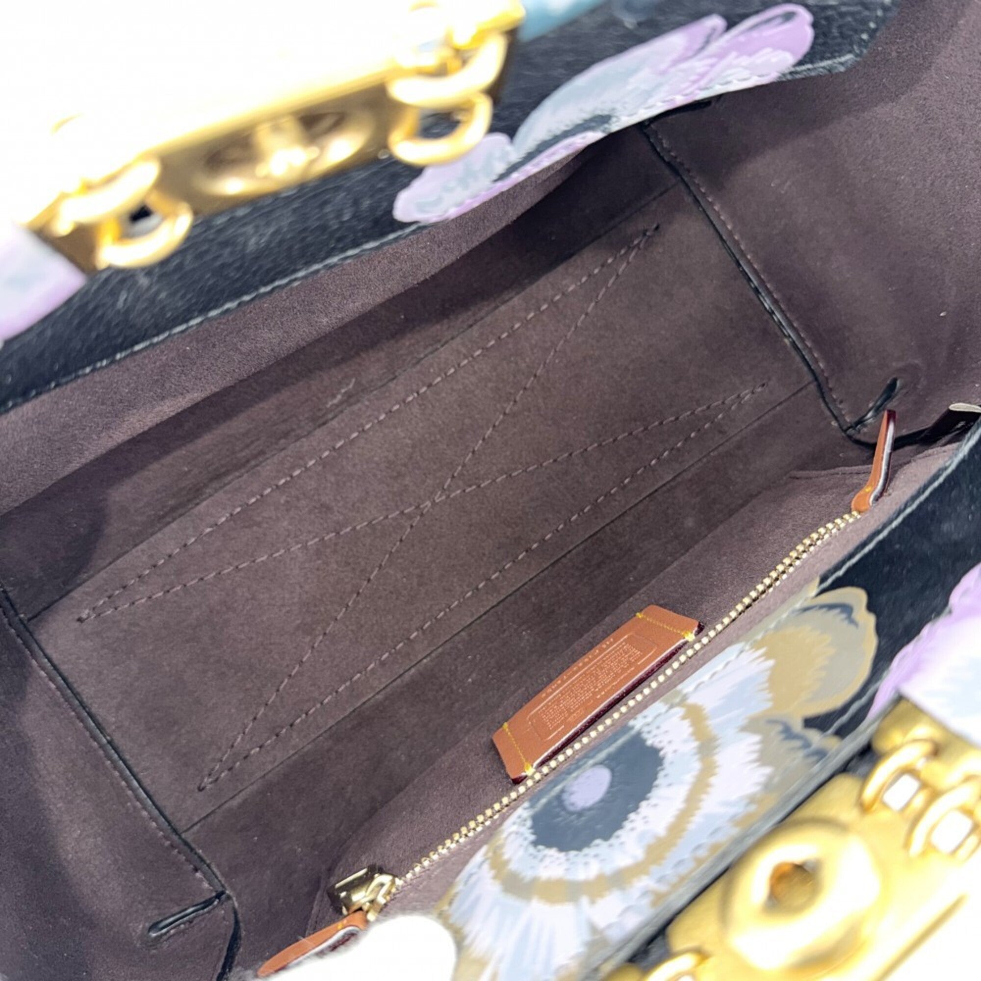 Coach Black Multi-Color Leather Handbag Shoulder Bag (Pre-Owned)