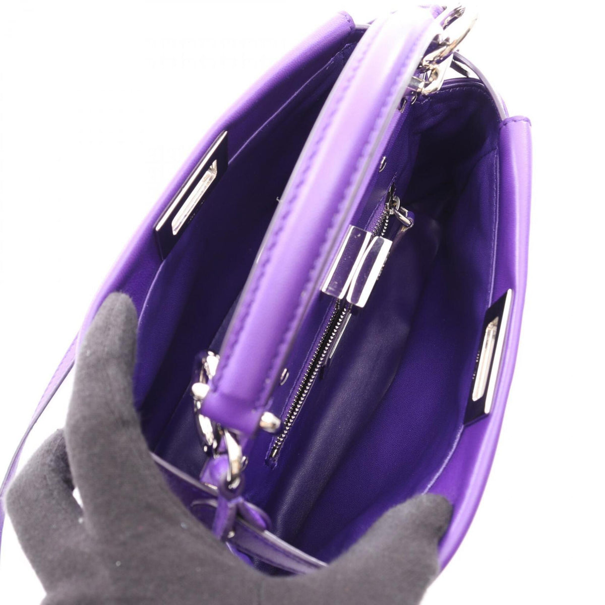 Fendi Purple Leather Handbag (Pre-Owned)