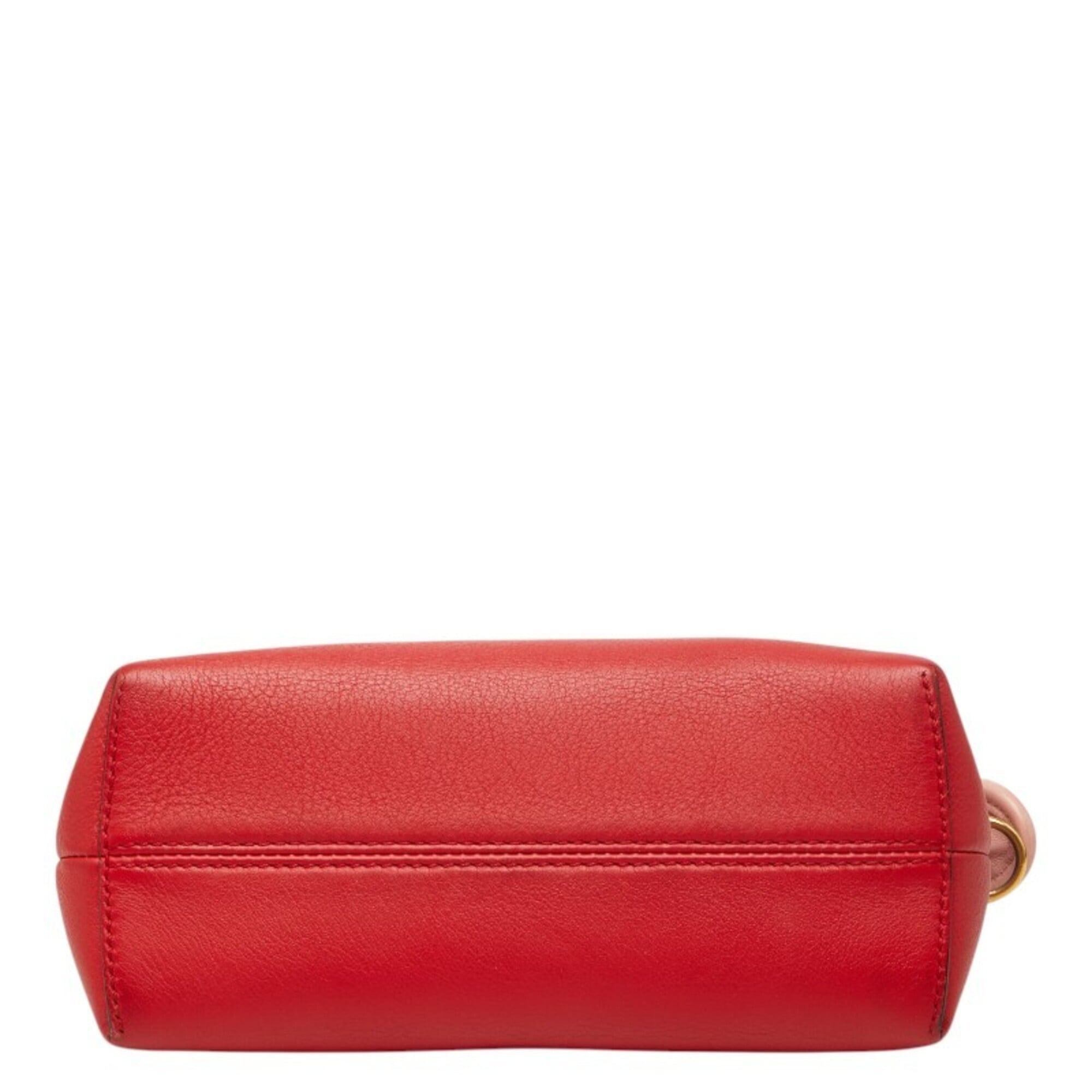 Fendi Pink Red Color Leather Handbag Shoulder Bag (Pre-Owned)