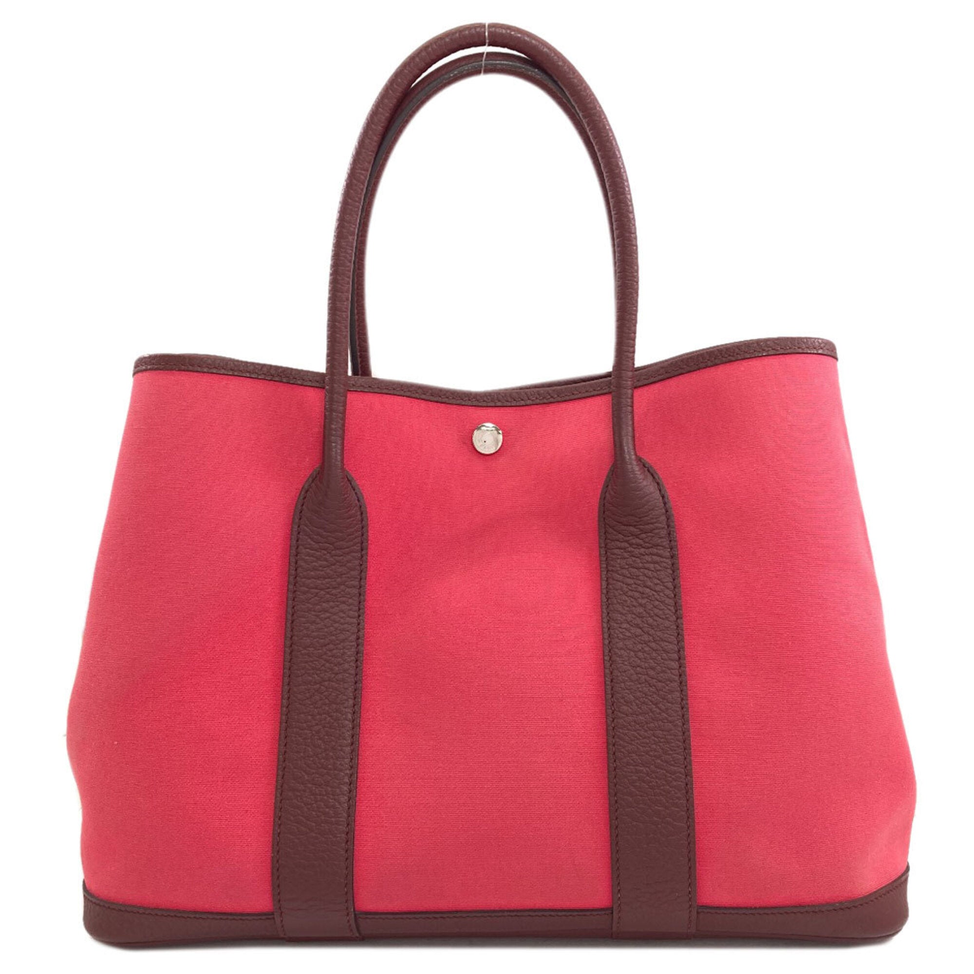 Hermes Pink Toile Officier Handbag (Pre-Owned)