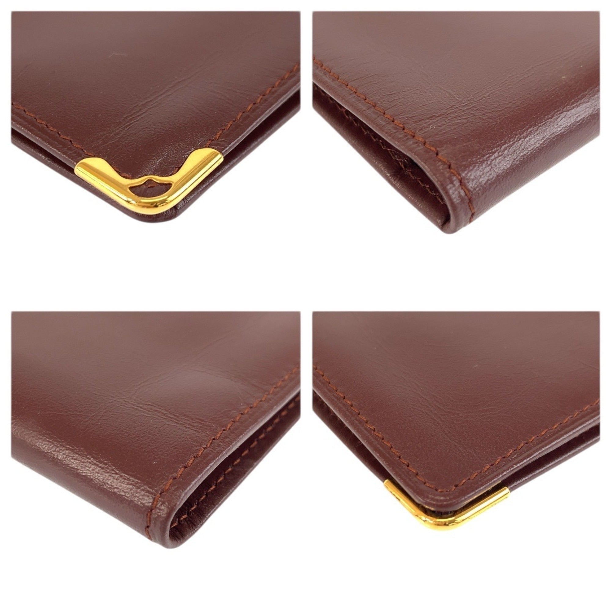 Cartier Bordeaux Leather Long Bill Wallet (Bi-Fold) (Pre-Owned)
