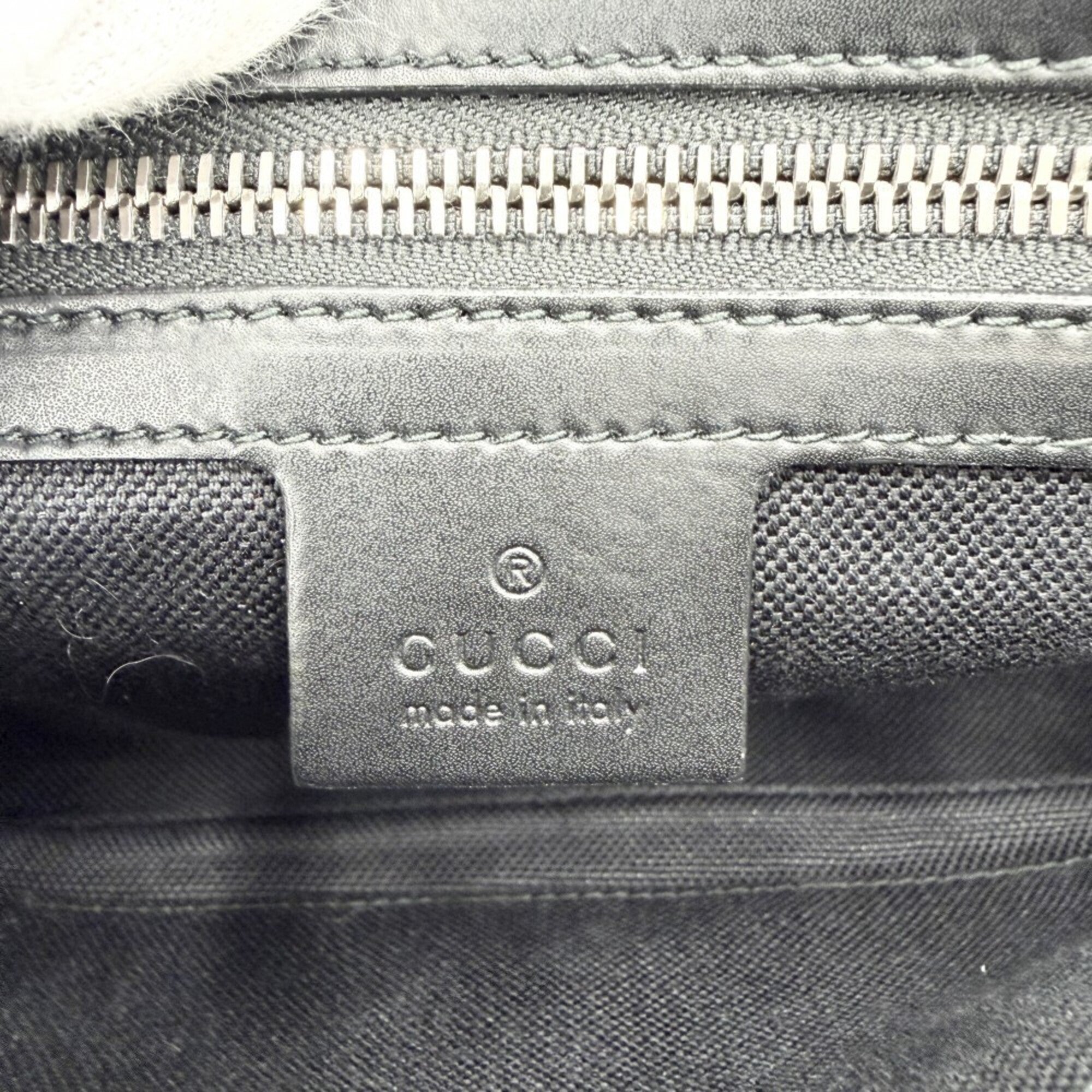 Gucci Black Gg Supreme Canvas Leather Fanny Pack Sling Bag (Pre-Owned)