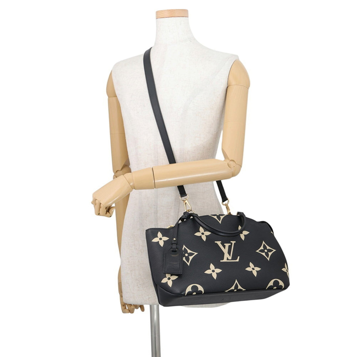 Louis Vuitton Beige Bicolor Black Monogram Noir Monogram Empreinte Handbag (Pre-Owned)
