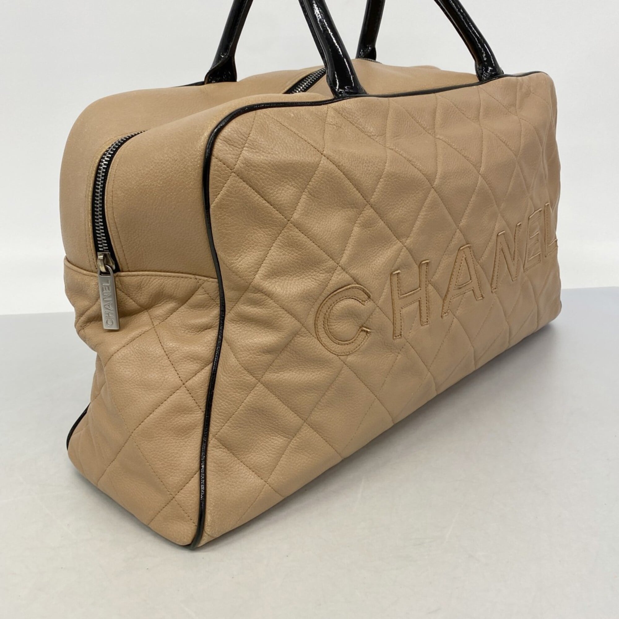 Chanel Brown Leather Boston Bag (Pre-Owned)