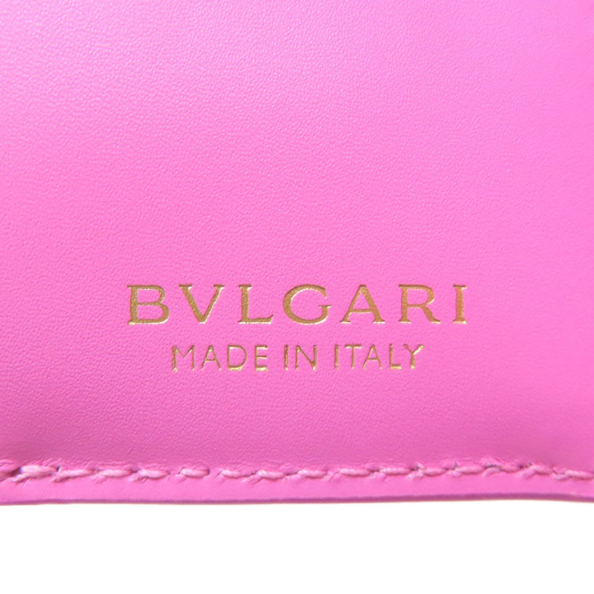 Bvlgari Pink Yellow Leather Wallet (Bi-Fold) (Pre-Owned)