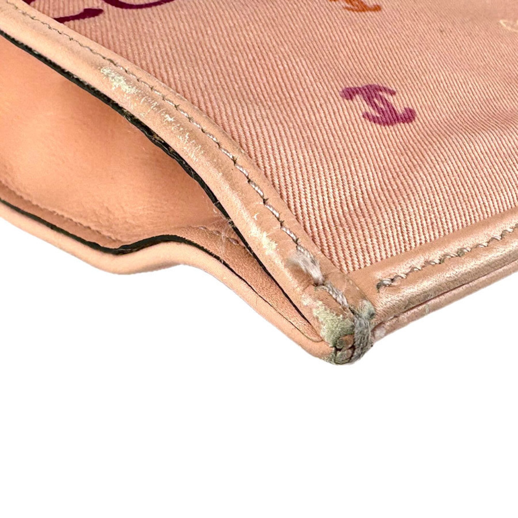 Chanel Pink Orange Canvas Handbag (Pre-Owned)
