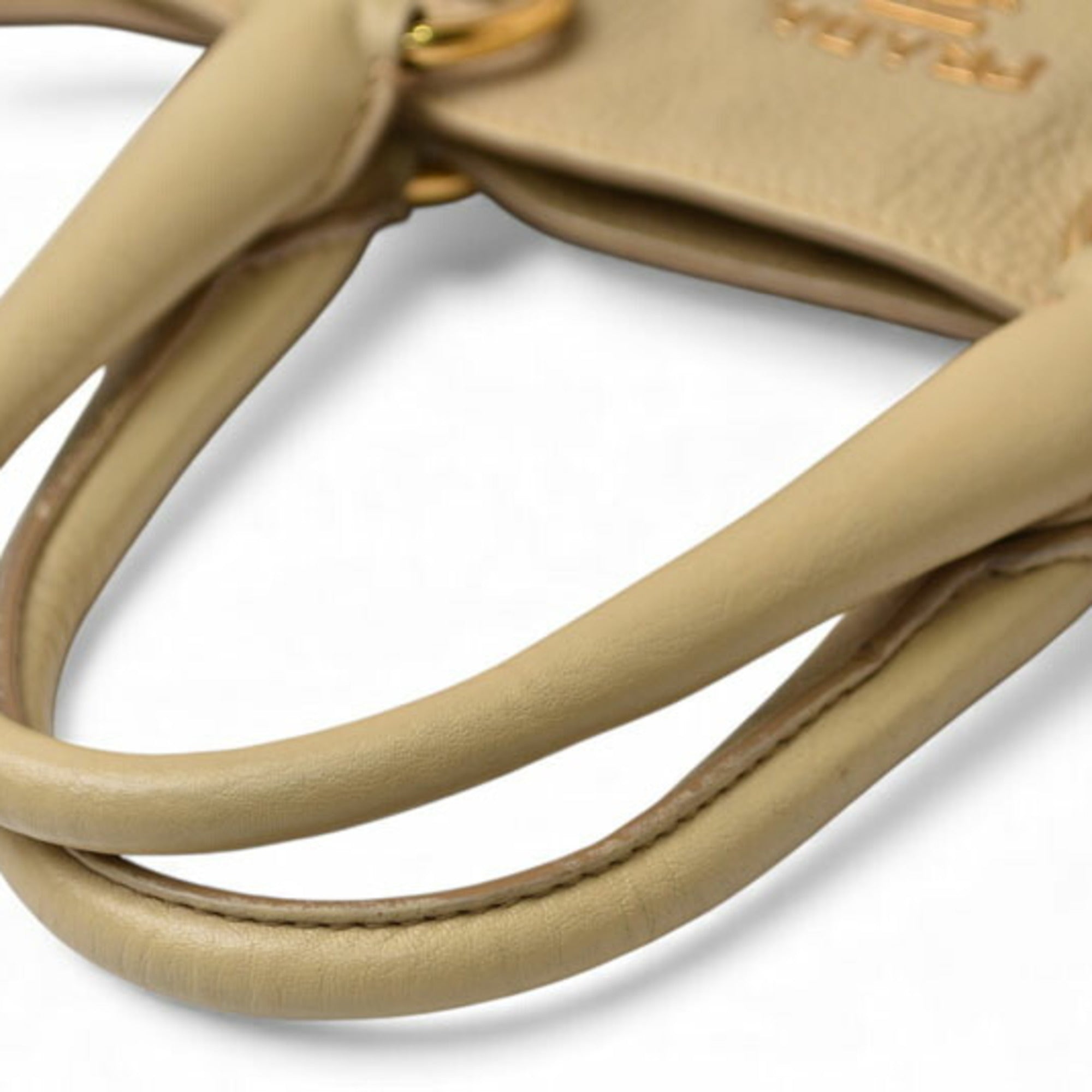Prada Beige Leather Shoulder Bag Tote Bag (Pre-Owned)