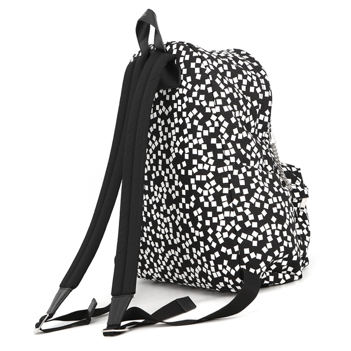 Celine Black White Nylon Canvas Leather Backpack (Pre-Owned)