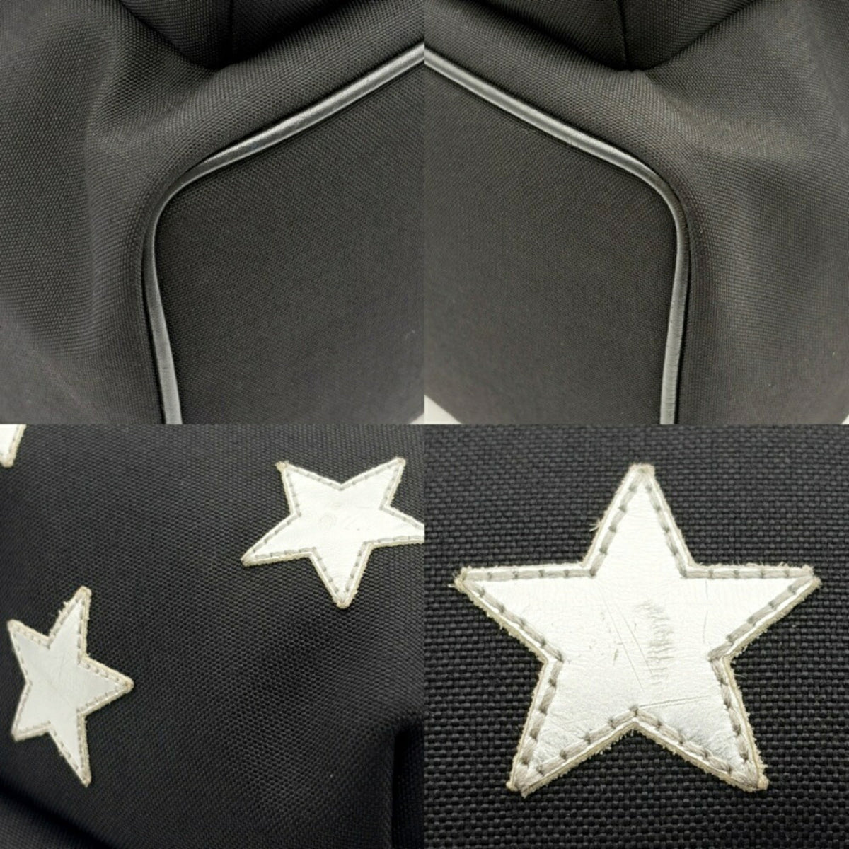Saint Laurent Black Silver Canvas Leather Backpack (Pre-Owned)