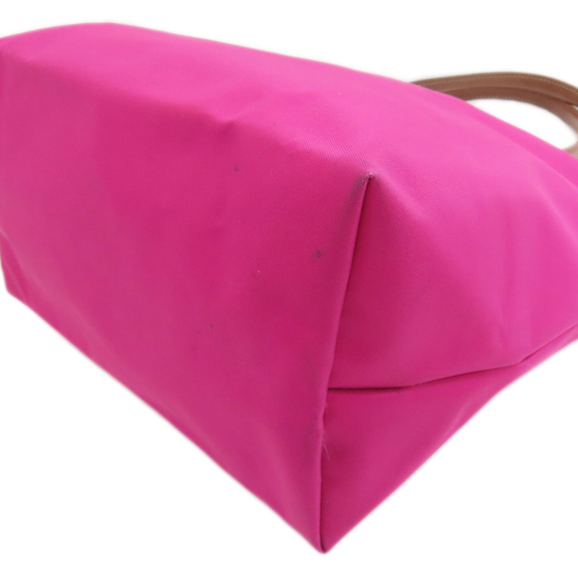 Longchamp Le Pliage Brown Pink Nylon Tote Bag (Pre-Owned)