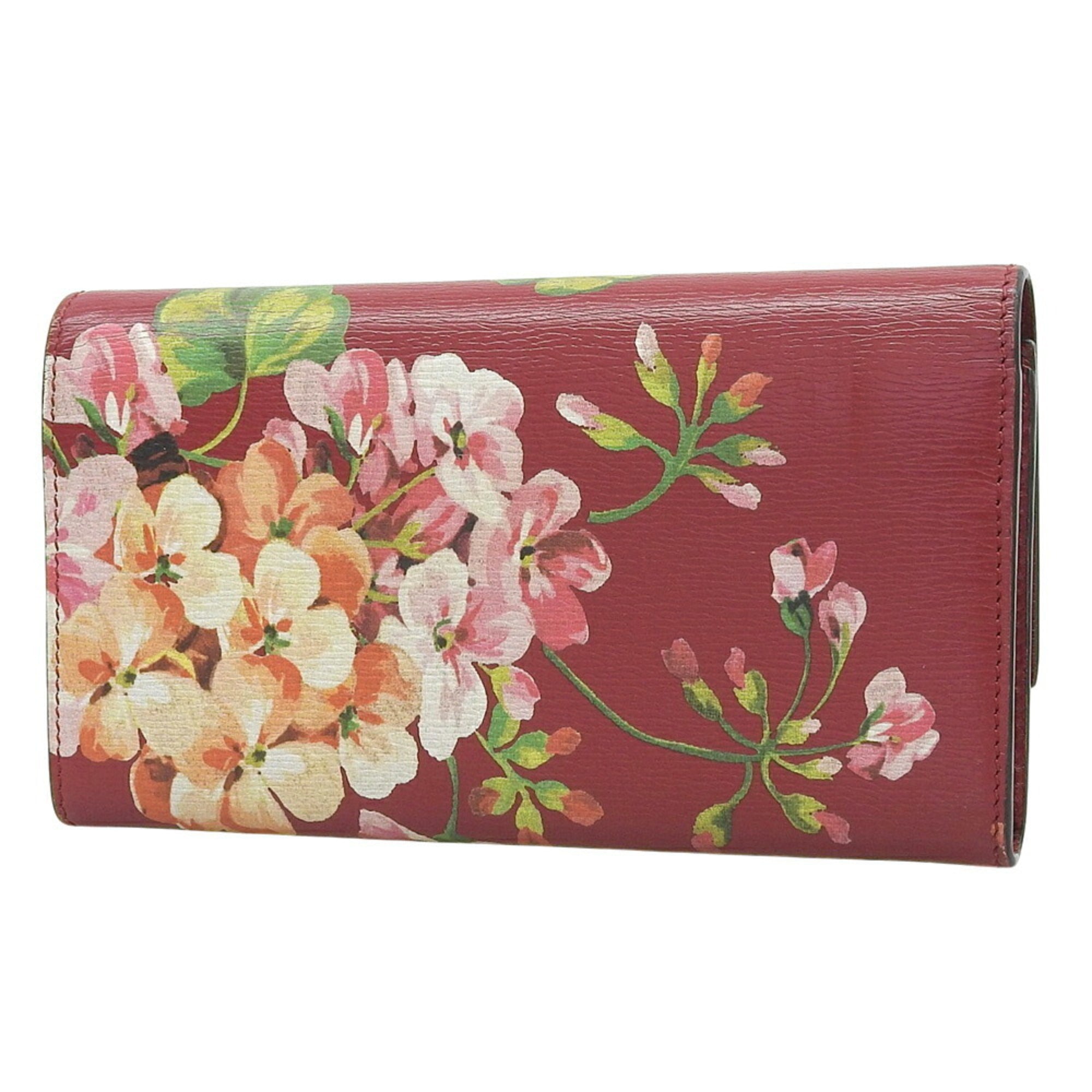 Gucci Red Color Leather Long Wallet (Bi-Fold) (Pre-Owned)