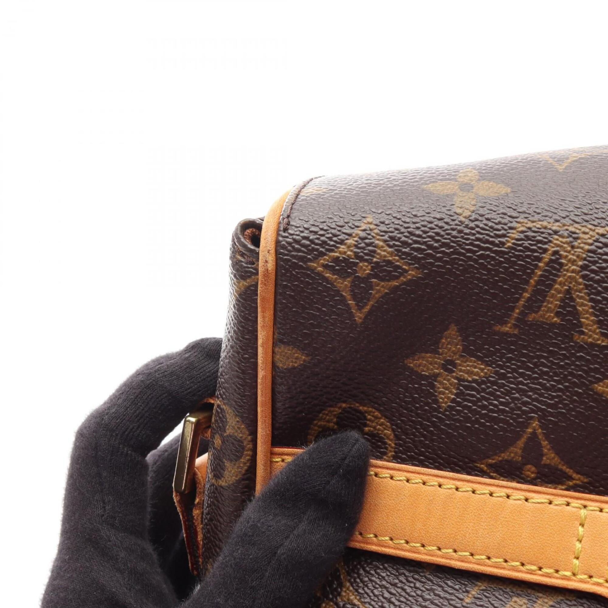 Louis Vuitton Brown Monogram Coated Canvas Leather Handbag Shoulder Bag (Pre-Owned)