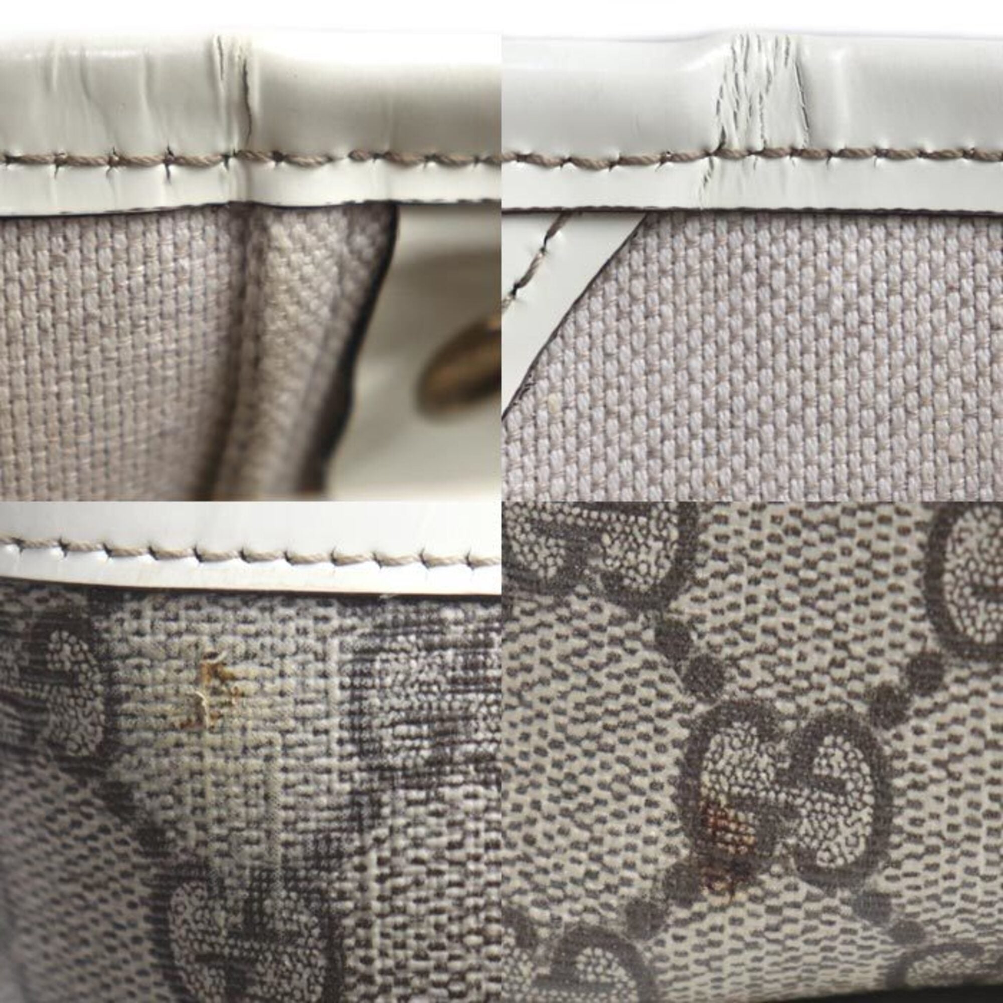 Gucci Beige White Gg Supreme Tote Bag (Pre-Owned)
