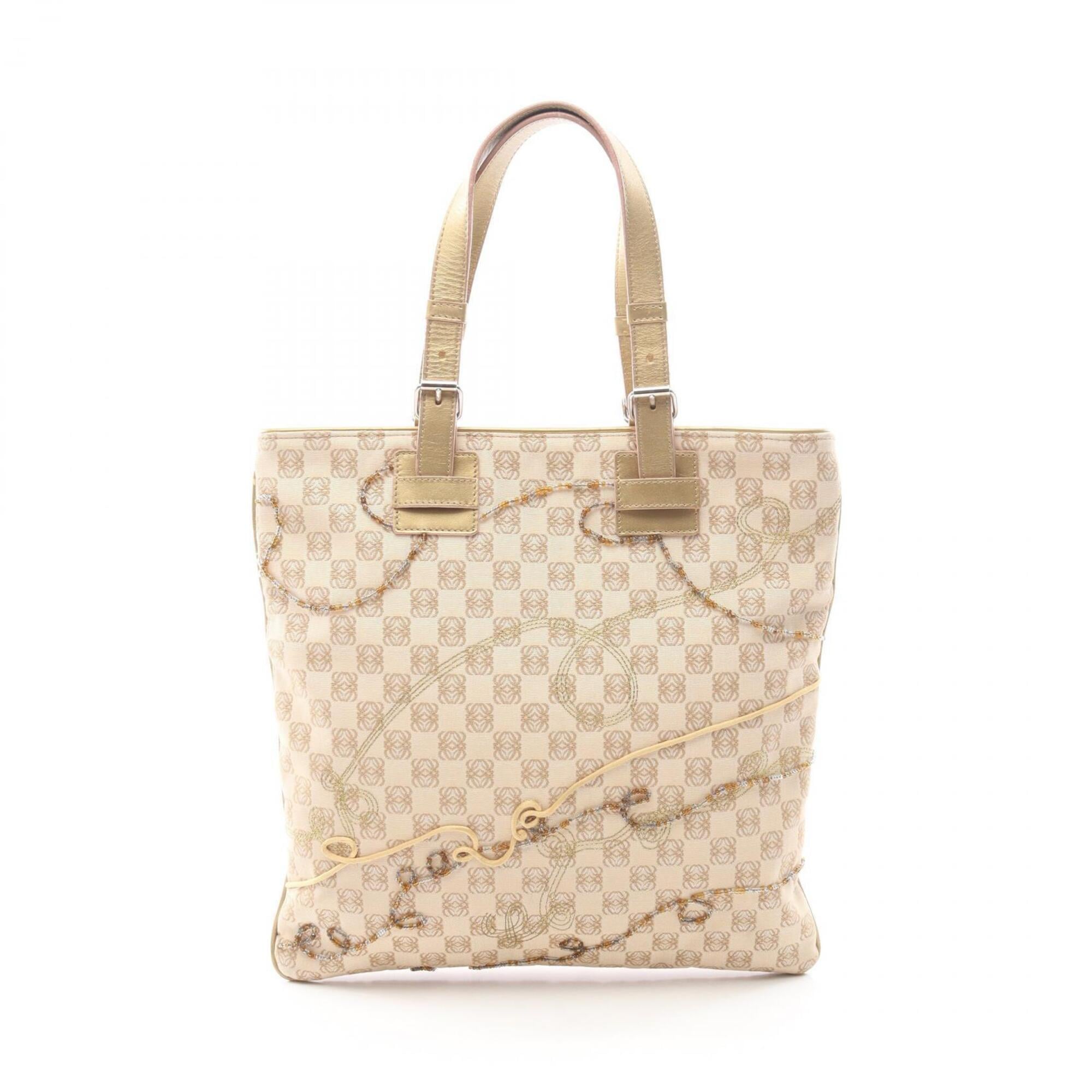 Loewe Beige Canvas Leather Handbag (Pre-Owned)