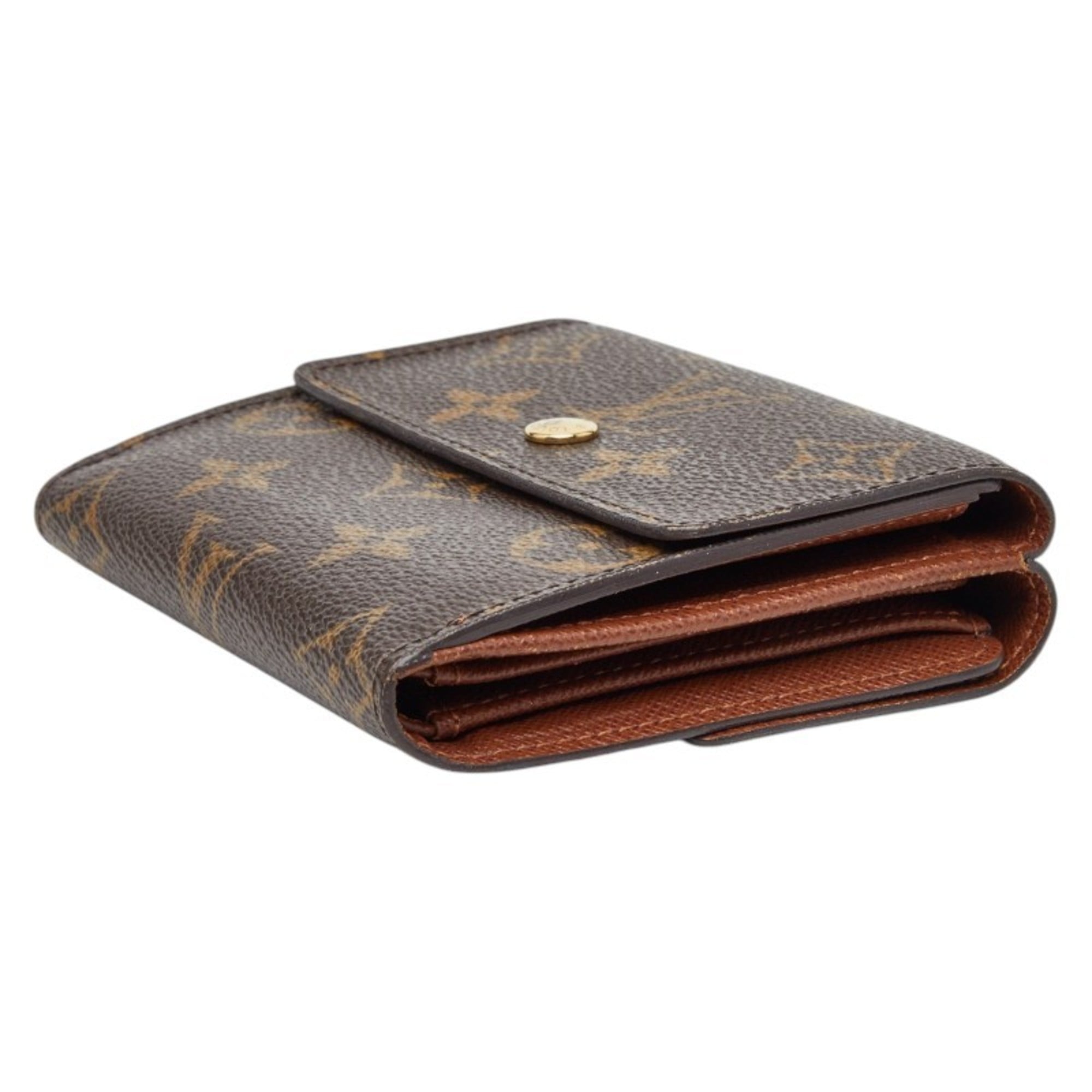 Louis Vuitton Monogram Brown Leather Pvc Wallet (Bi-Fold) (Pre-Owned)