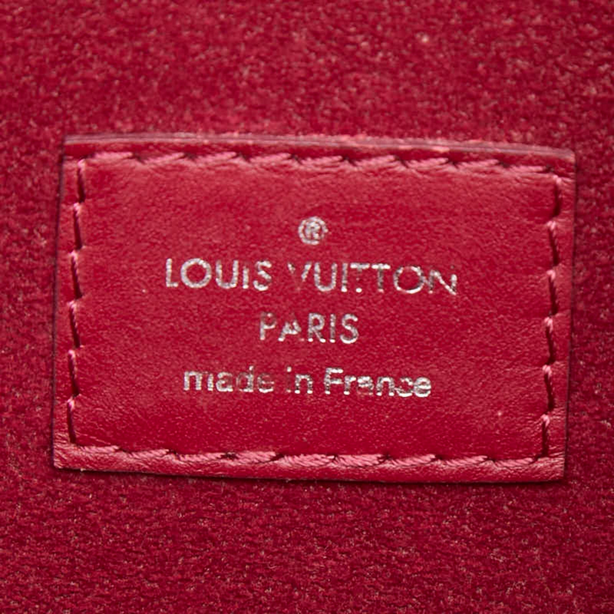 Louis Vuitton Fuchsia Red Color Leather Pouch Shoulder Bag Tote Bag (Pre-Owned)