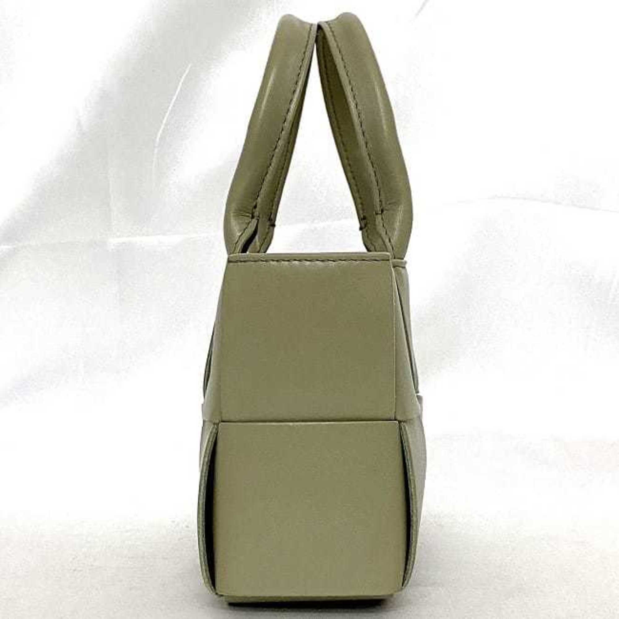 Bottega Veneta Light Green Leather Handbag Shoulder Bag (Pre-Owned)