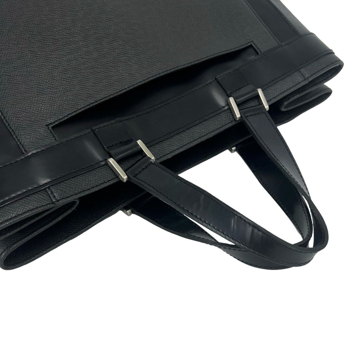 Louis Vuitton Black Leather Handbag Tote Bag (Pre-Owned)