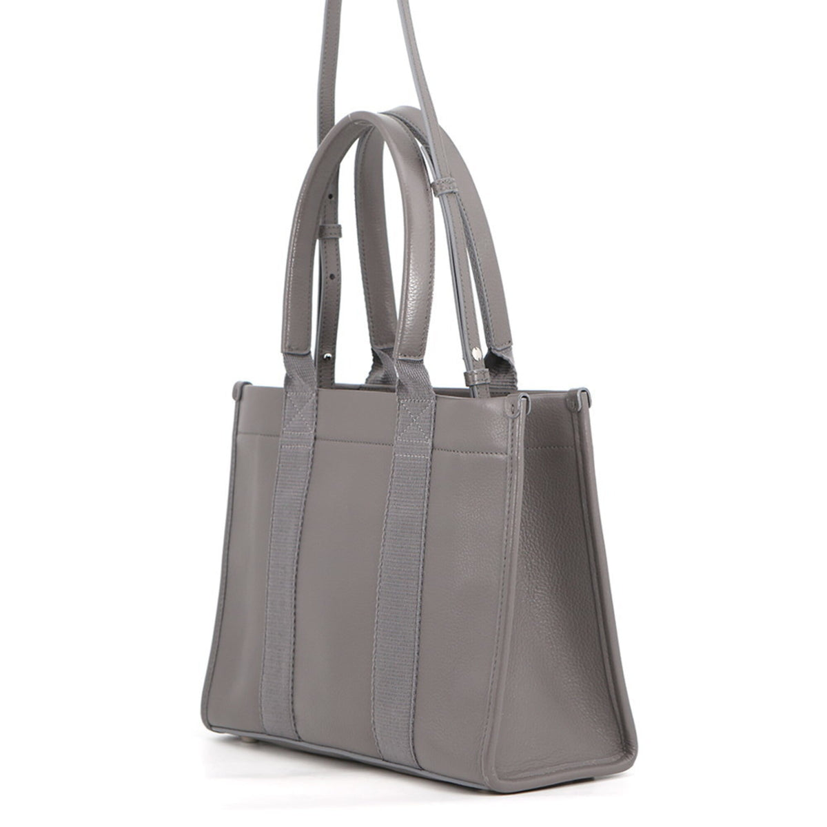 Balenciaga Dark Gray Leather Canvas Handbag Tote Bag (Pre-Owned)