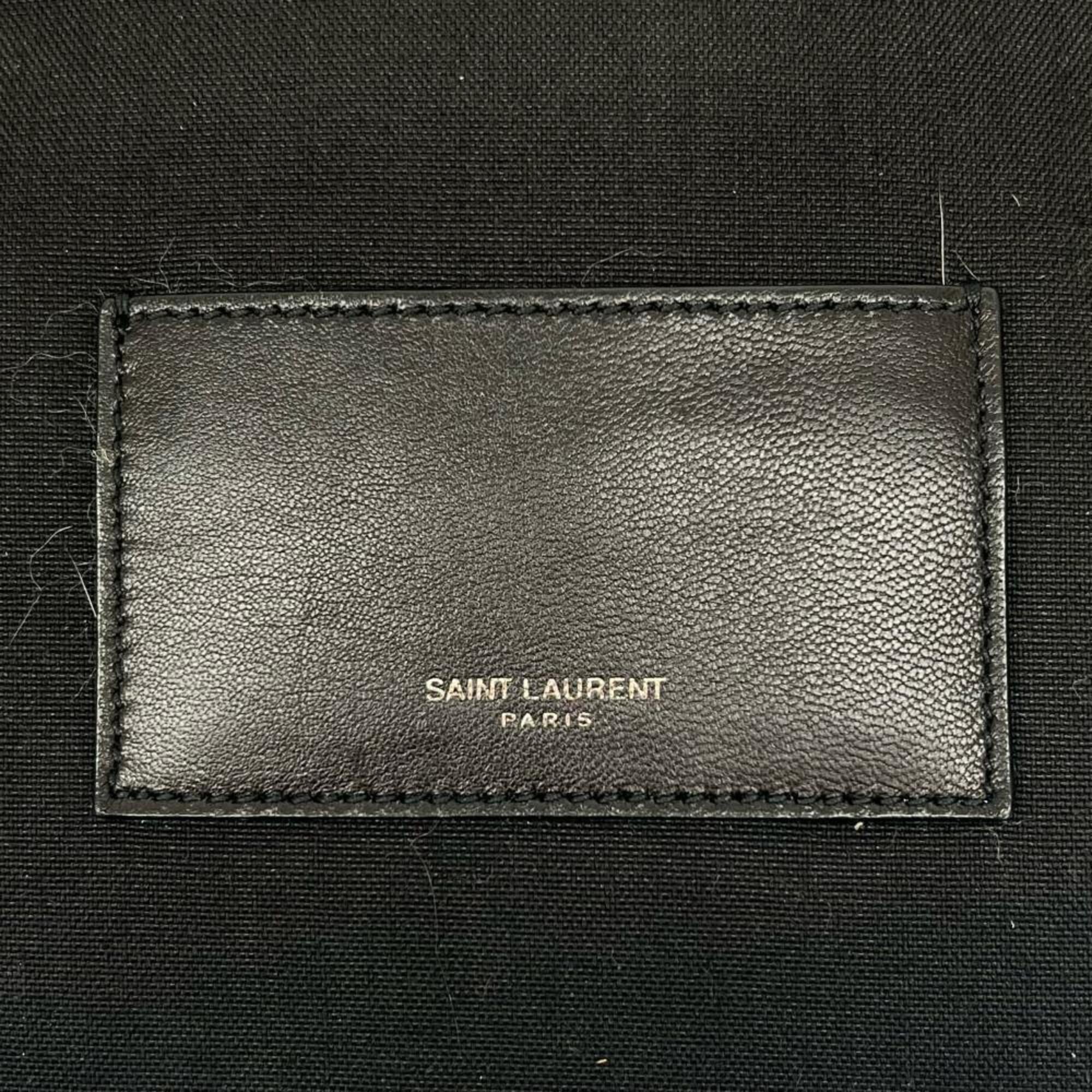 Saint Laurent Black Leather Nylon Backpack (Pre-Owned)