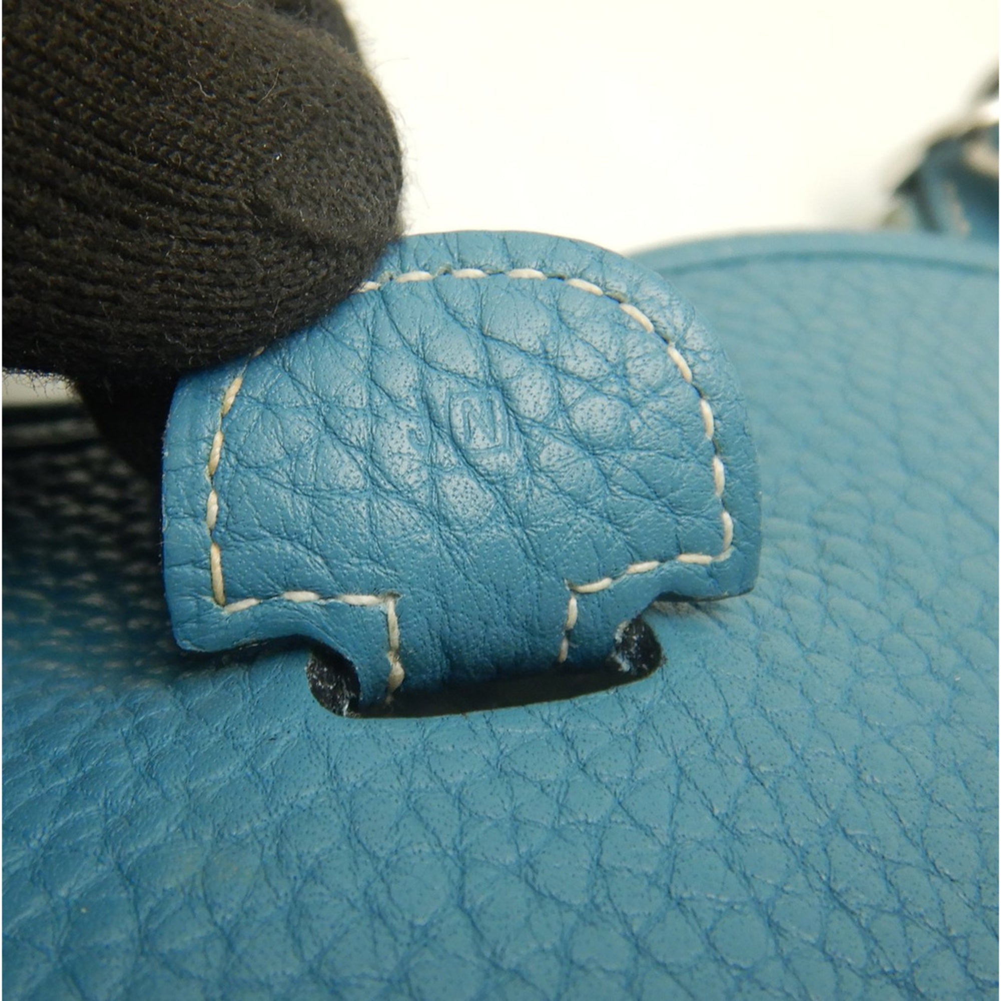 Hermes Evelyne Blue Jean Taurillon Clemence Leather Shoulder Bag (Pre-Owned)
