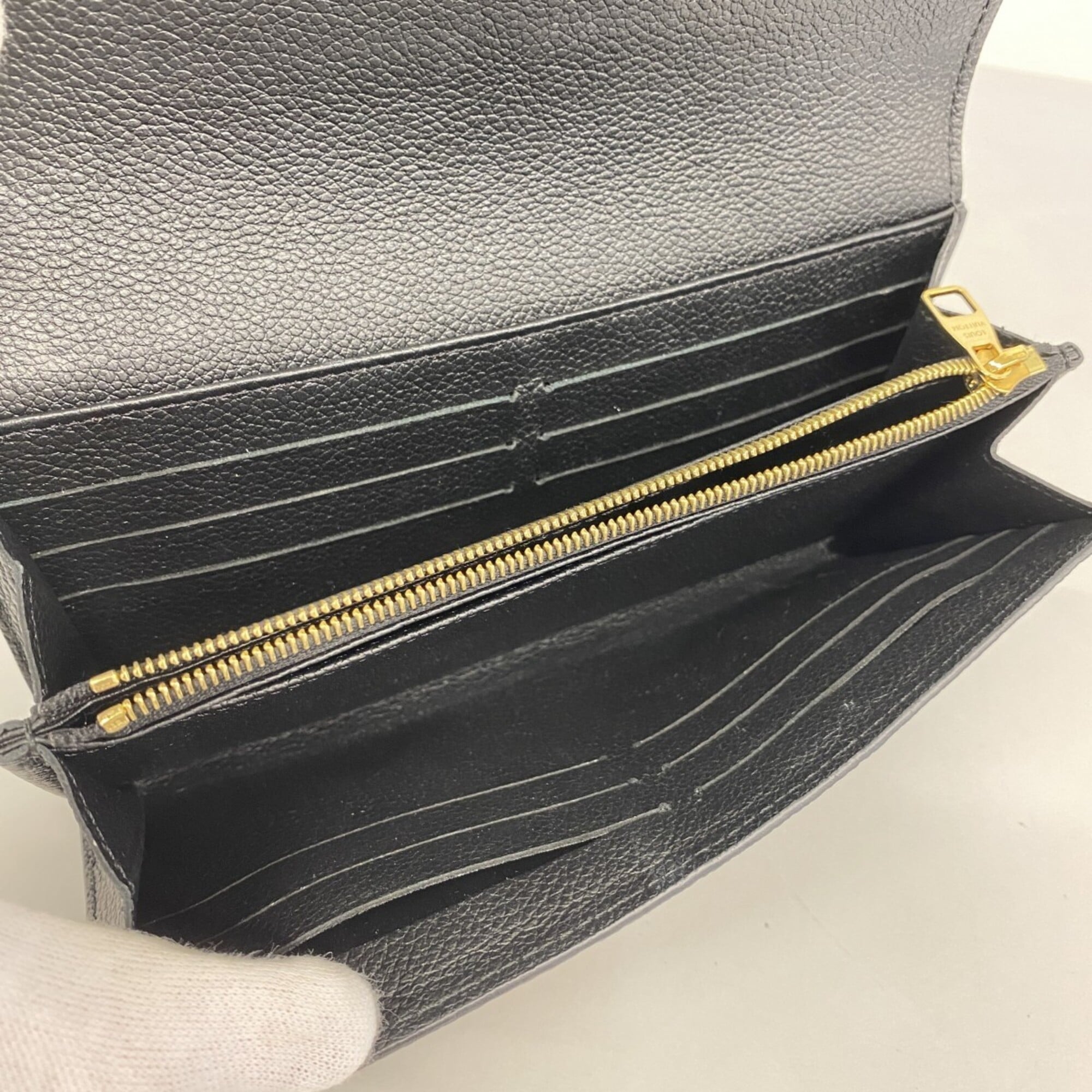Louis Vuitton Beige Black Long Wallet (Bi-Fold) (Pre-Owned)