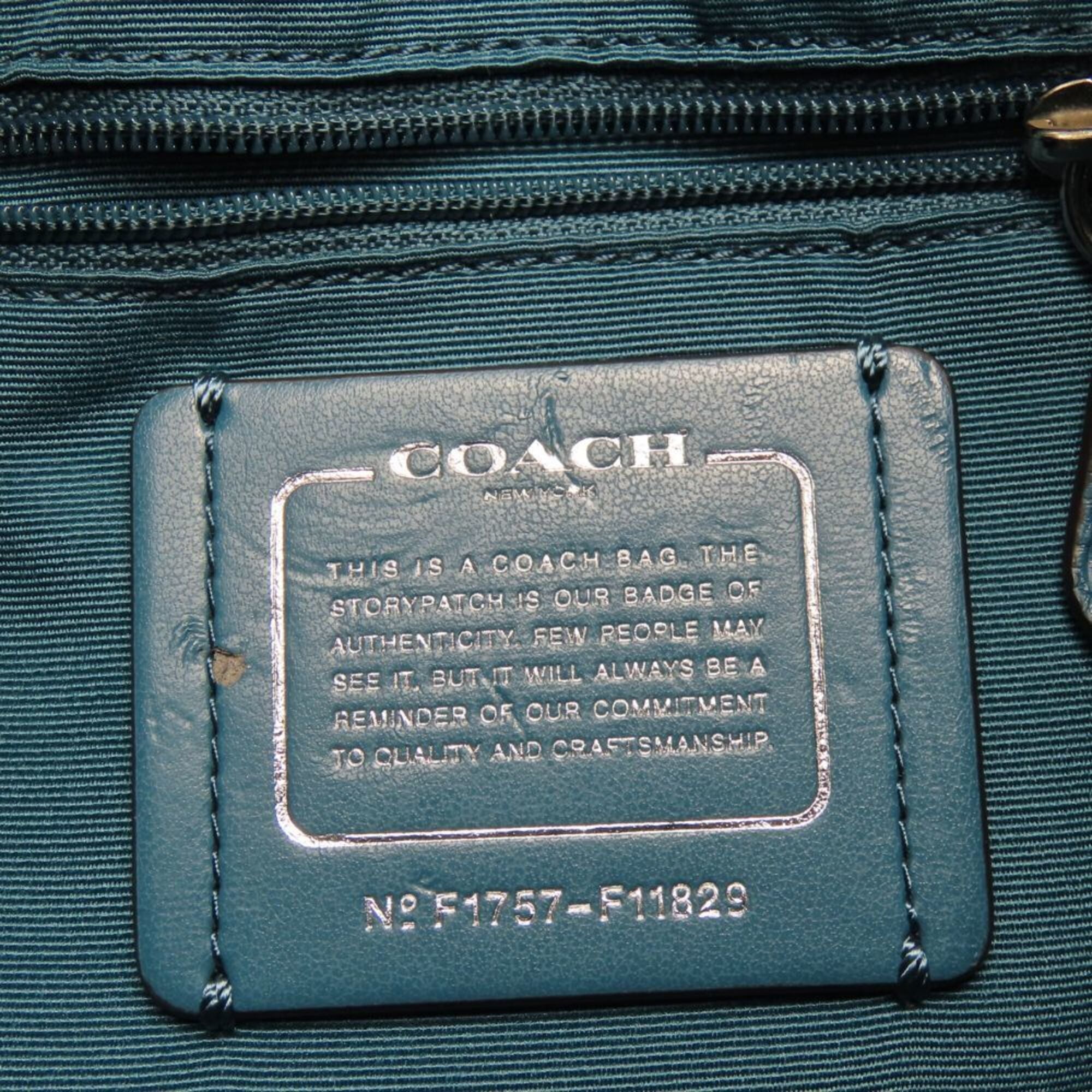 Coach Turquoise Leather Suede Shoulder Bag (Pre-Owned)