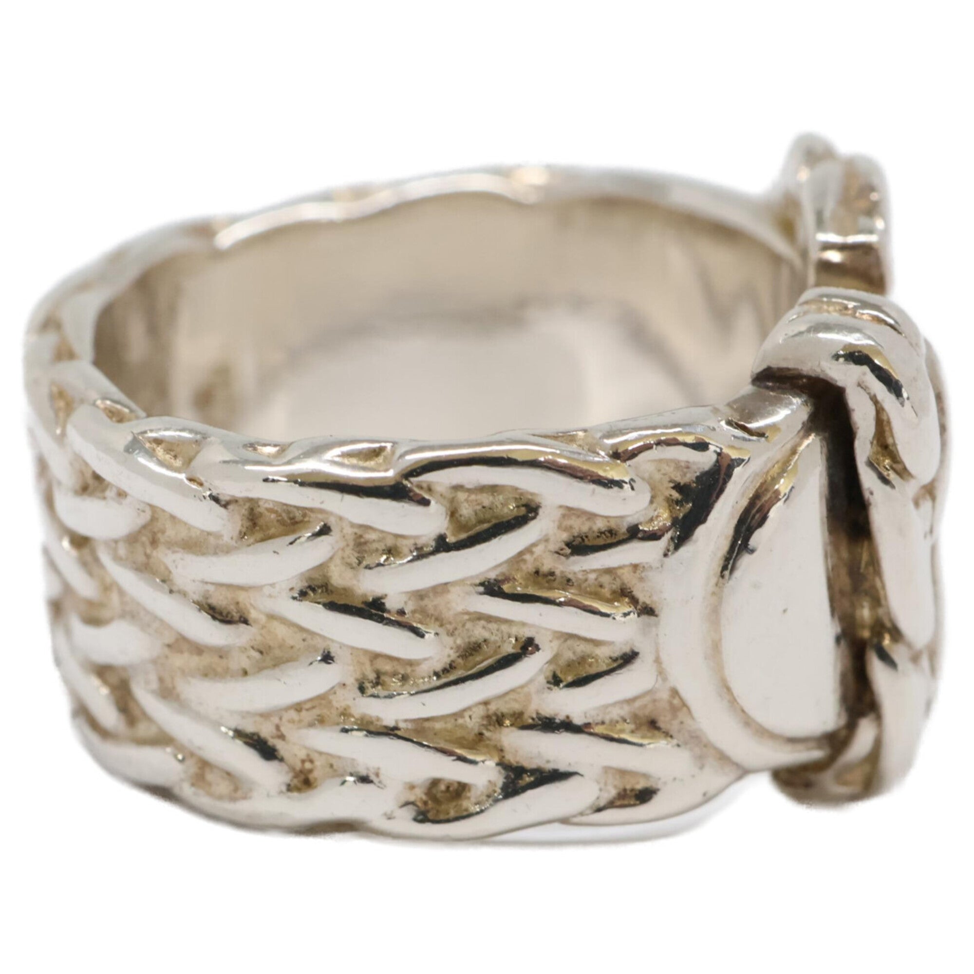 Hermes Silver Silver 925 Band Ring (Pre-Owned)
