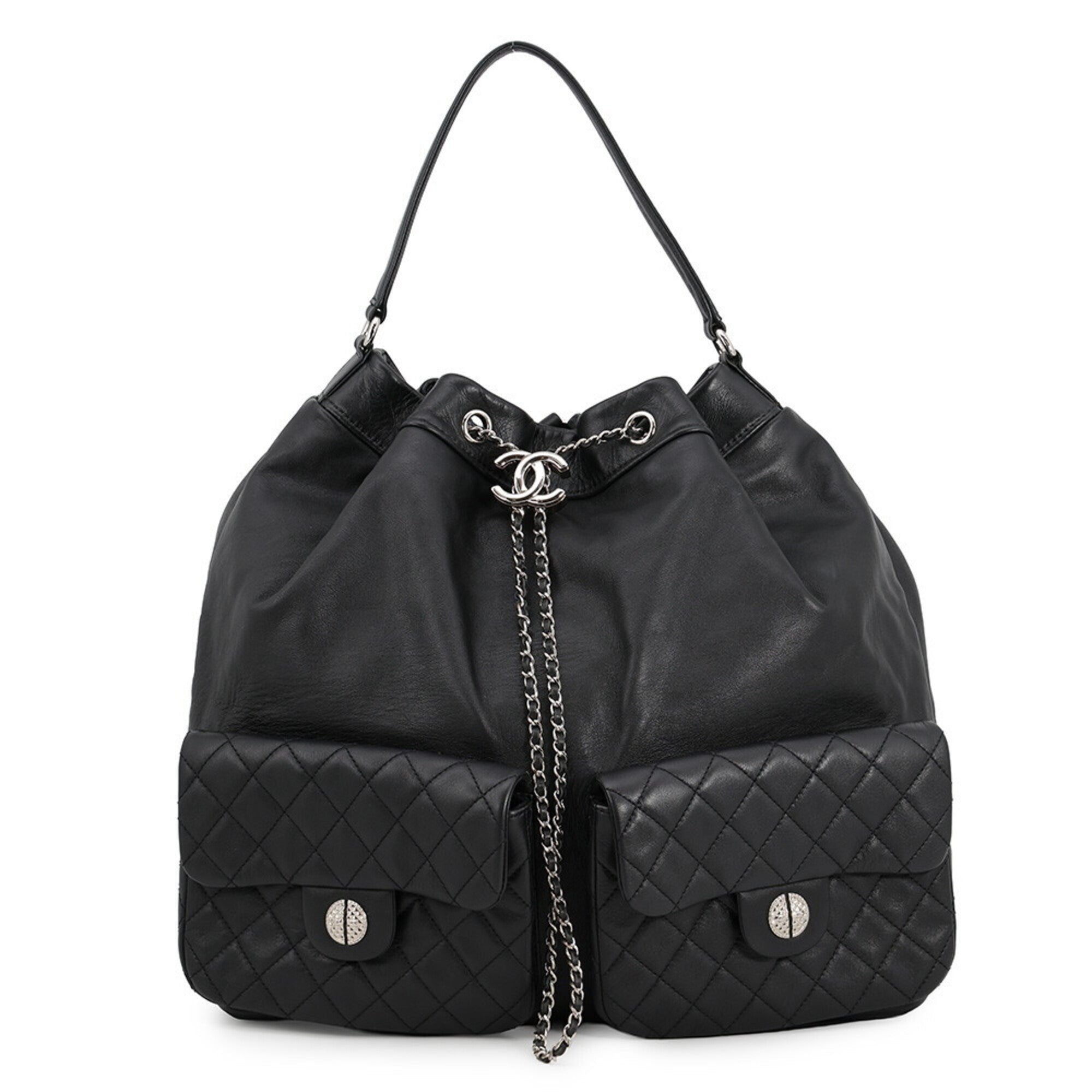 Chanel Matelasse Black Leather Backpack (Pre-Owned)