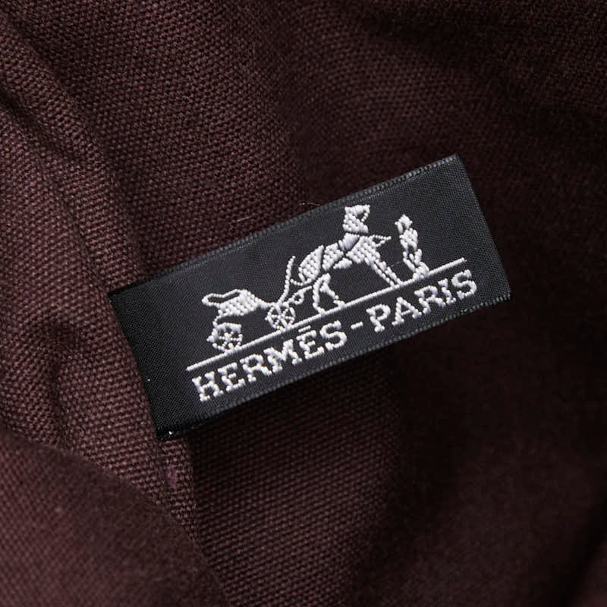 Hermes Black Canvas Handbag Tote Bag (Pre-Owned)