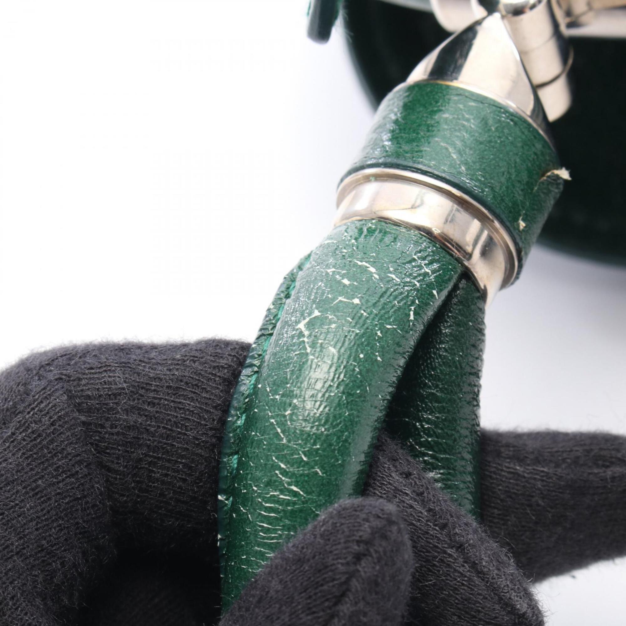 Salvatore Ferragamo Green Leather Handbag Shoulder Bag (Pre-Owned)