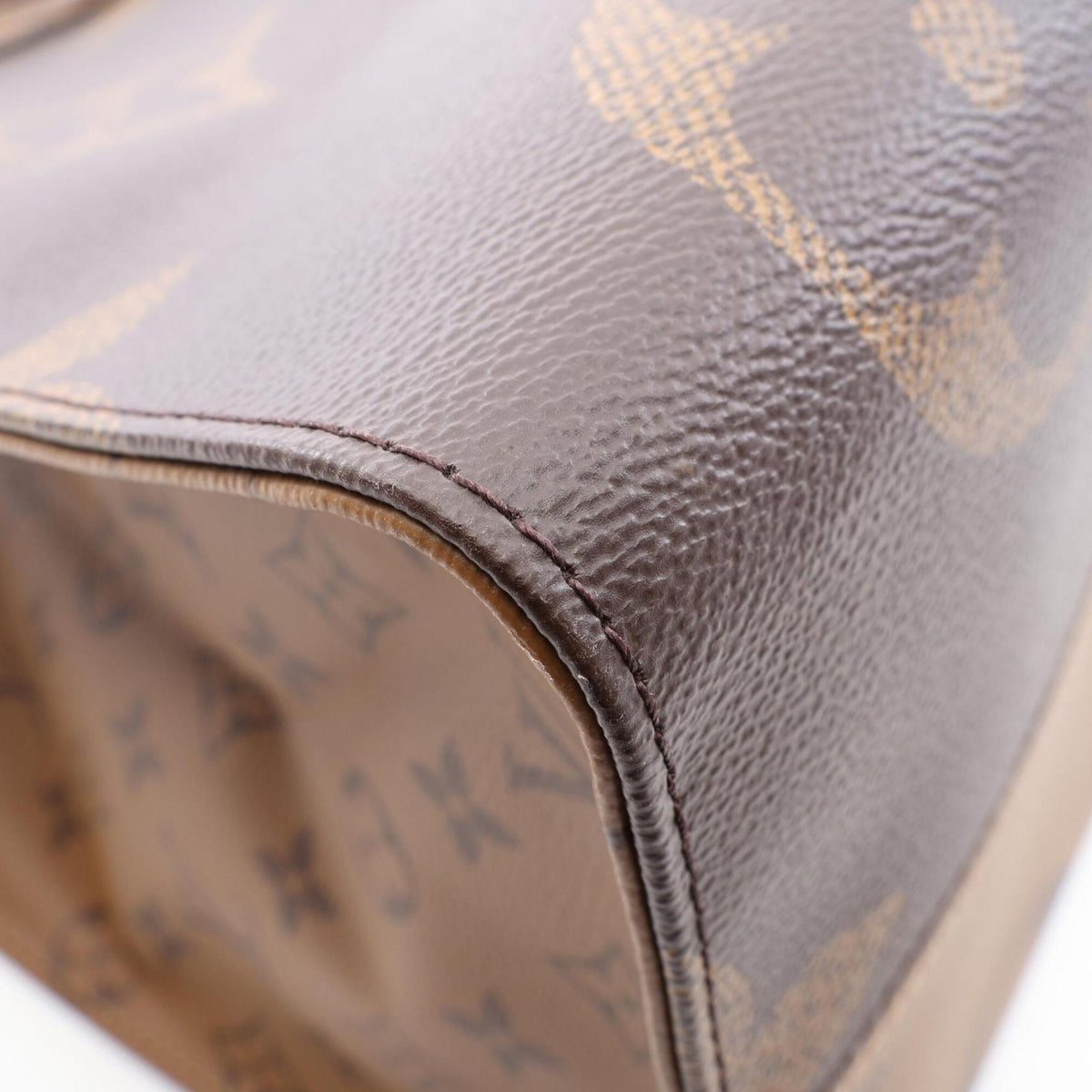 Louis Vuitton Brown Coated Canvas Leather Handbag Shoulder Bag (Pre-Owned)