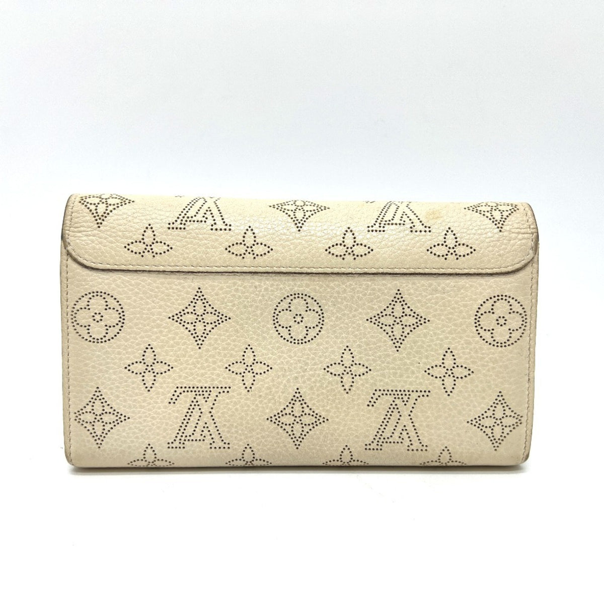 Louis Vuitton White Leather Long Wallet (Bi-Fold) (Pre-Owned)