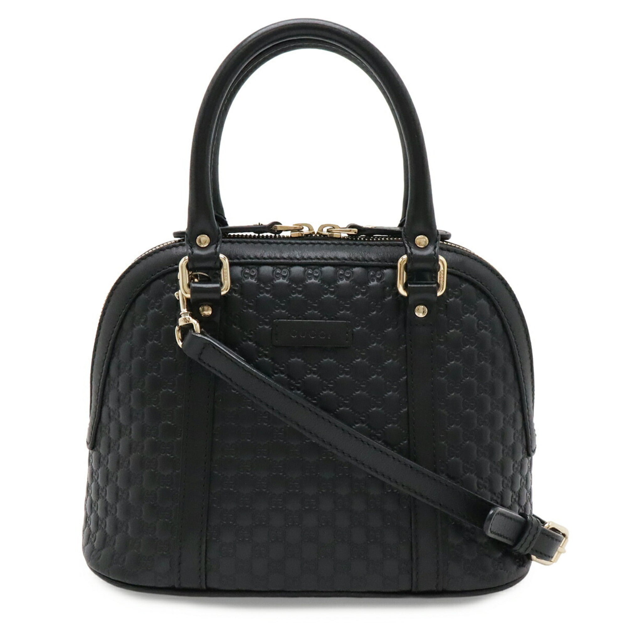 Gucci Black Leather Handbag Shoulder Bag (Pre-Owned)