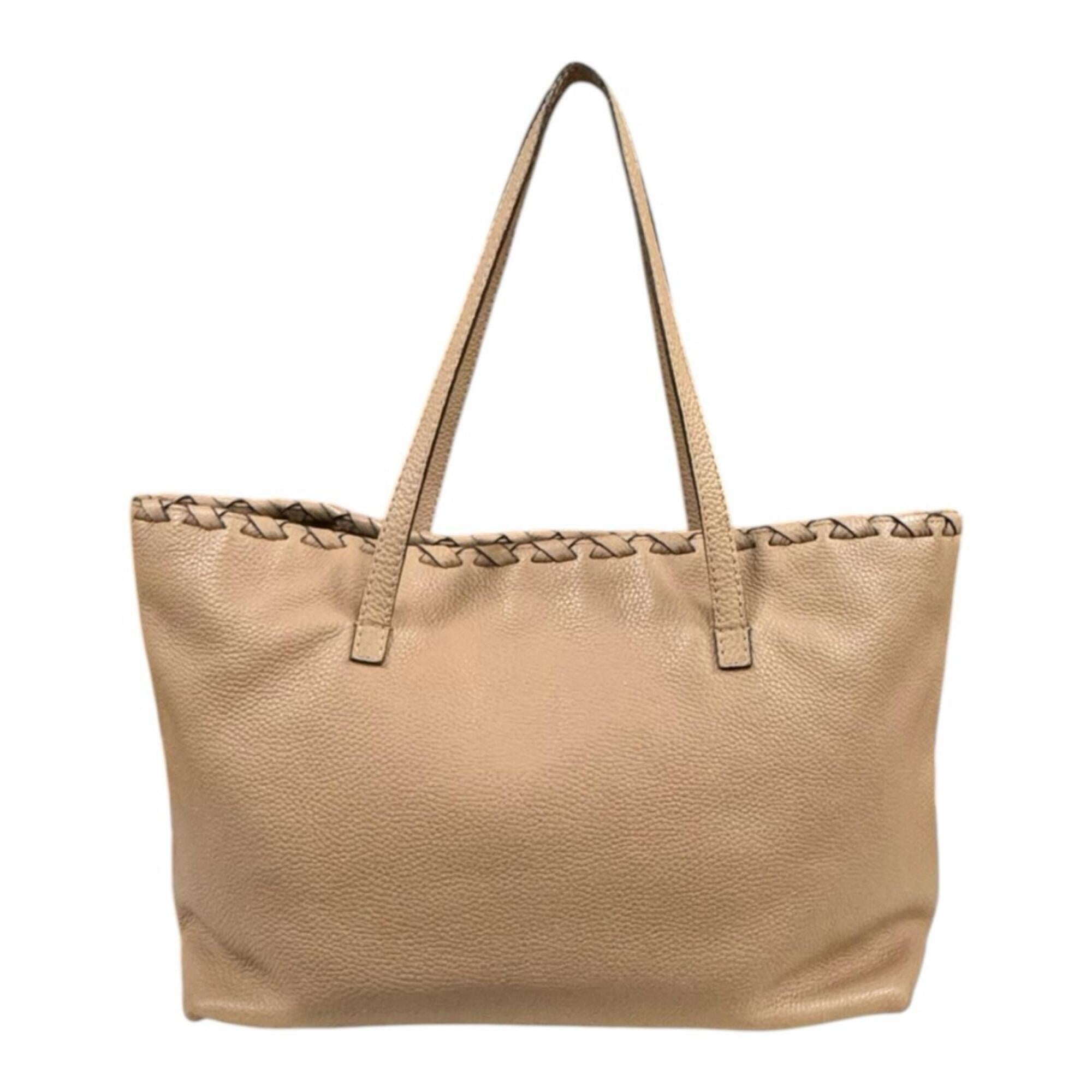 Gucci Bamboo Beige Leather Tote Bag (Pre-Owned)