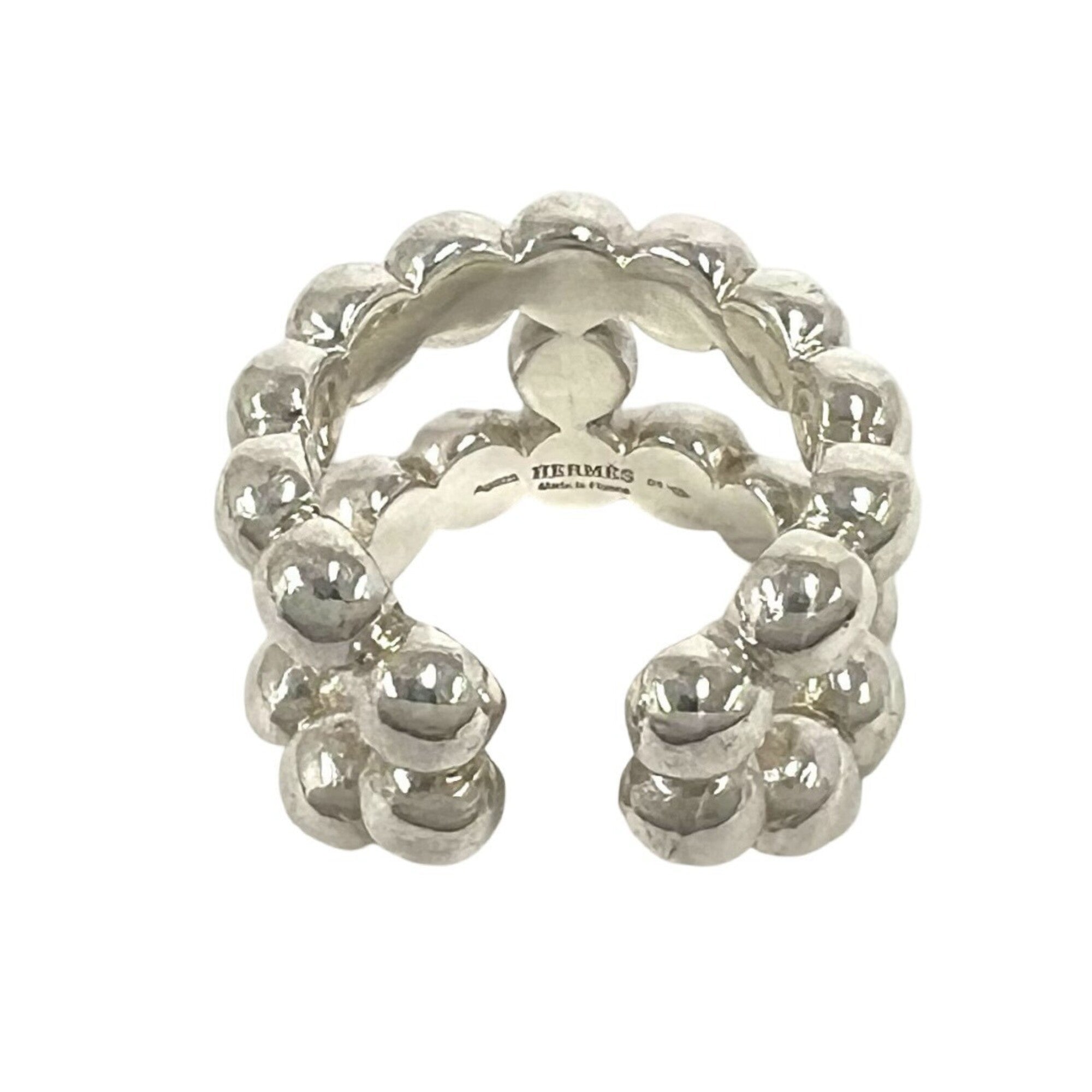 Hermes Silver Silver 925 Band Ring (Pre-Owned)