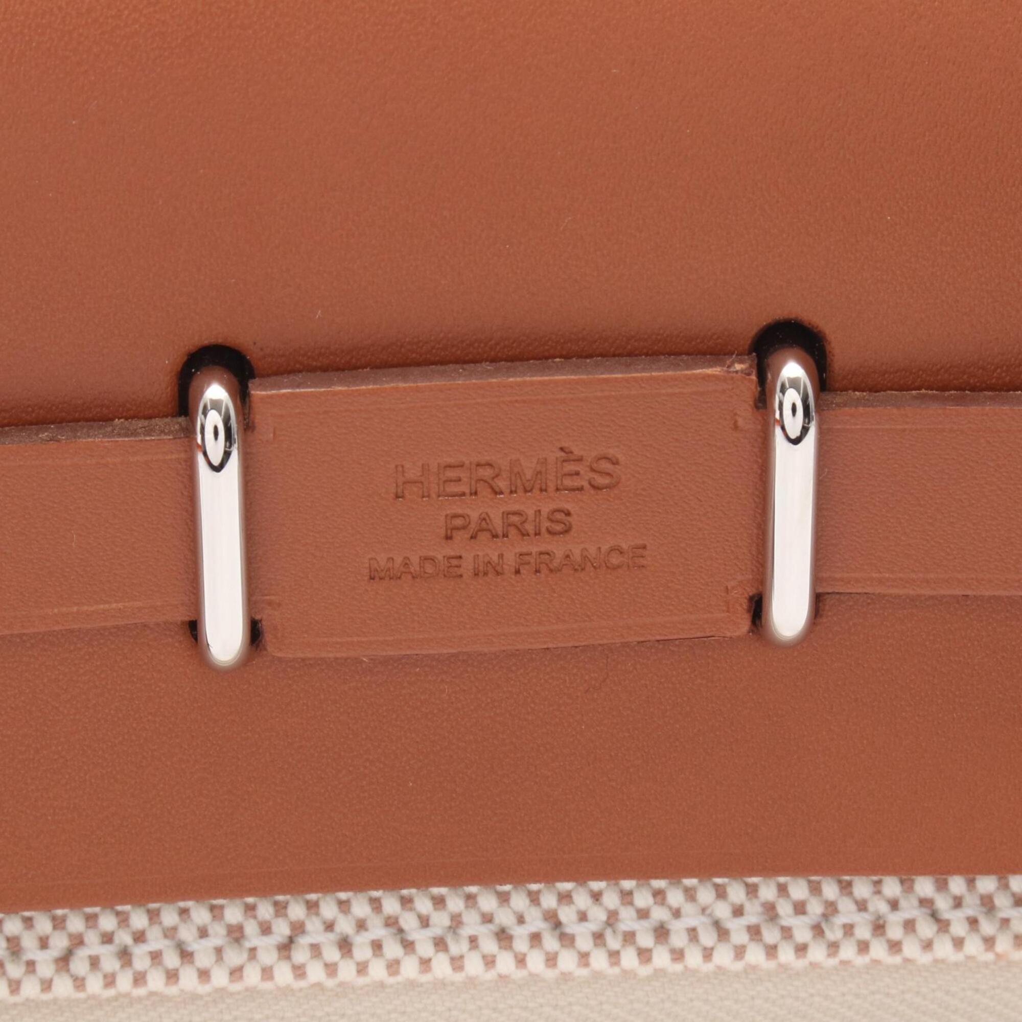 Hermes Beige Brown Ecru Toile H Handbag Shoulder Bag (Pre-Owned)