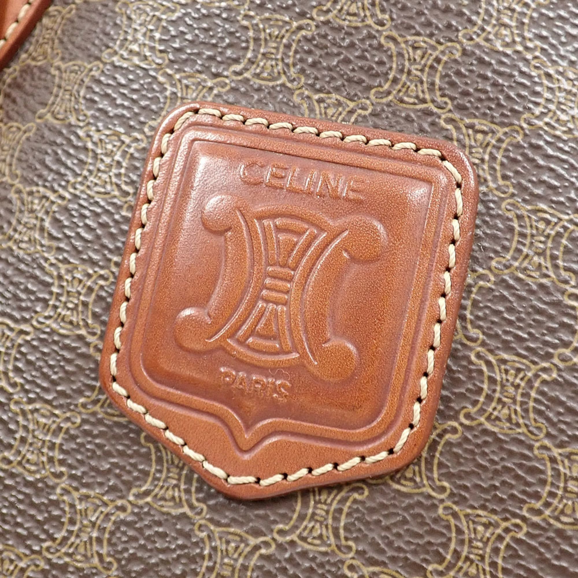 Celine Macadam Brown Leather Shoulder Bag (Pre-Owned)