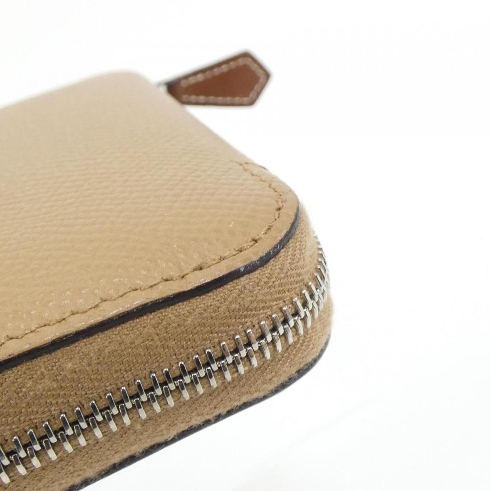 Hermes Silk'in Jaune Epsom Leather Silk Coin Purse/Coin Case (Pre-Owned)