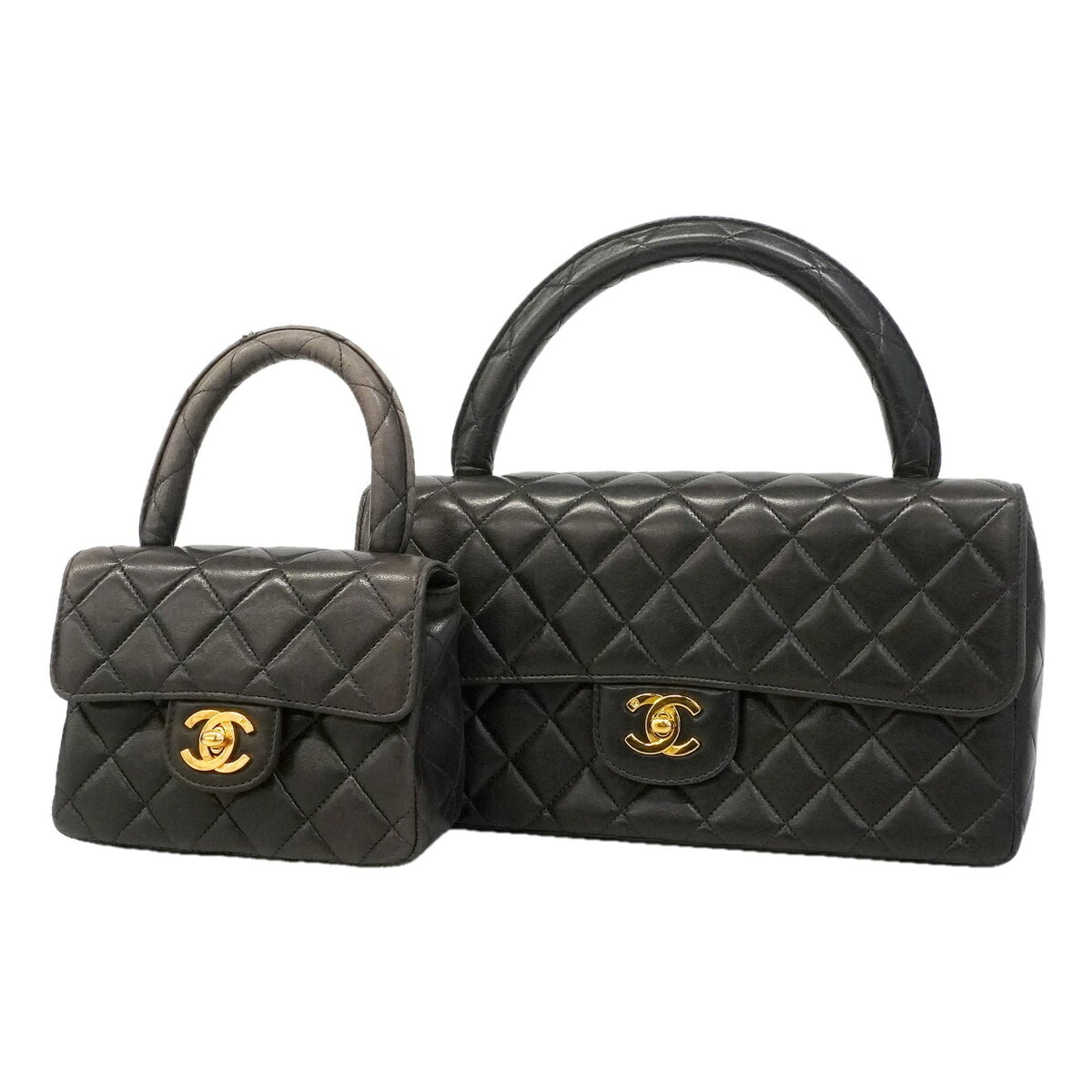 Chanel Black Leather Handbag (Pre-Owned)