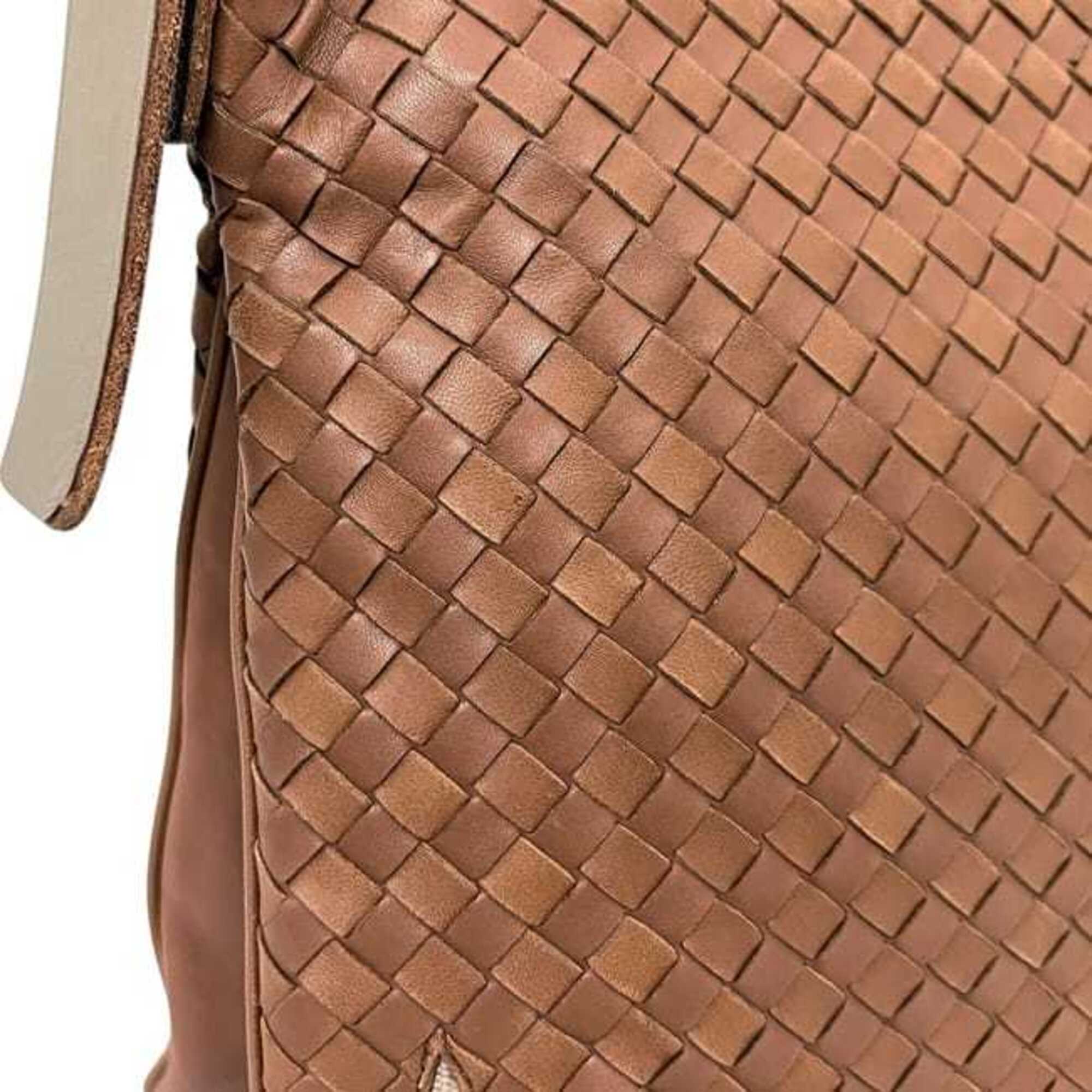 Bottega Veneta Intrecciato Brown Leather Shoulder Bag (Pre-Owned)