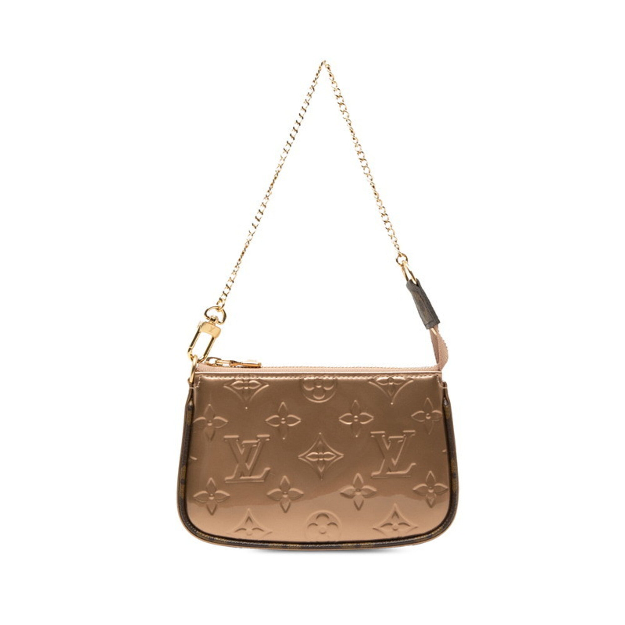 Louis Vuitton Rose Gold Patent Leather Clutch Bag Pochette Pouch (Pre-Owned)