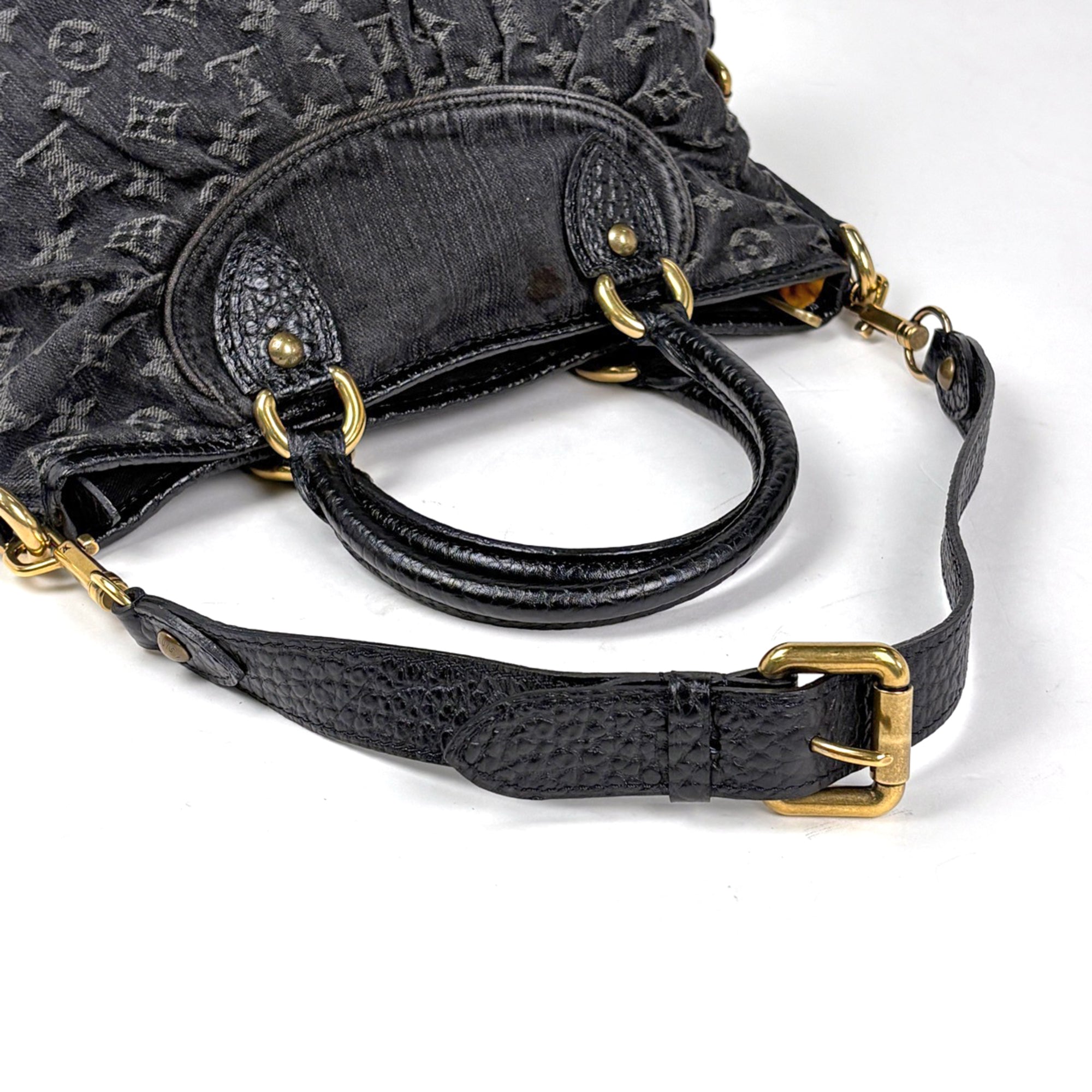 Louis Vuitton Black Monogram Noir Monogram Denim Handbag (Pre-Owned)