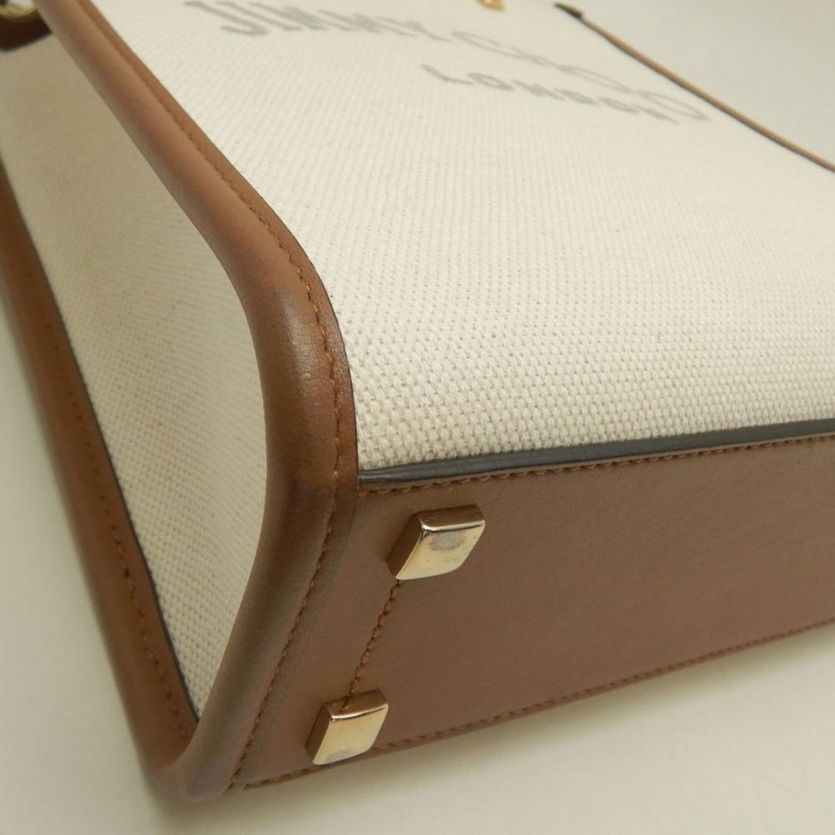 Jimmy Choo Brown Canvas Tote Bag (Pre-Owned)